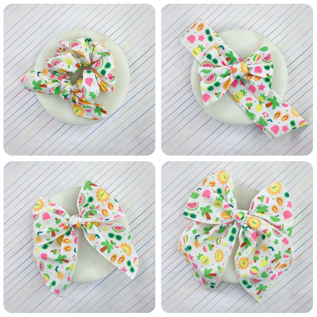 Summer Fun Bow Strip and Scrunchie Collection