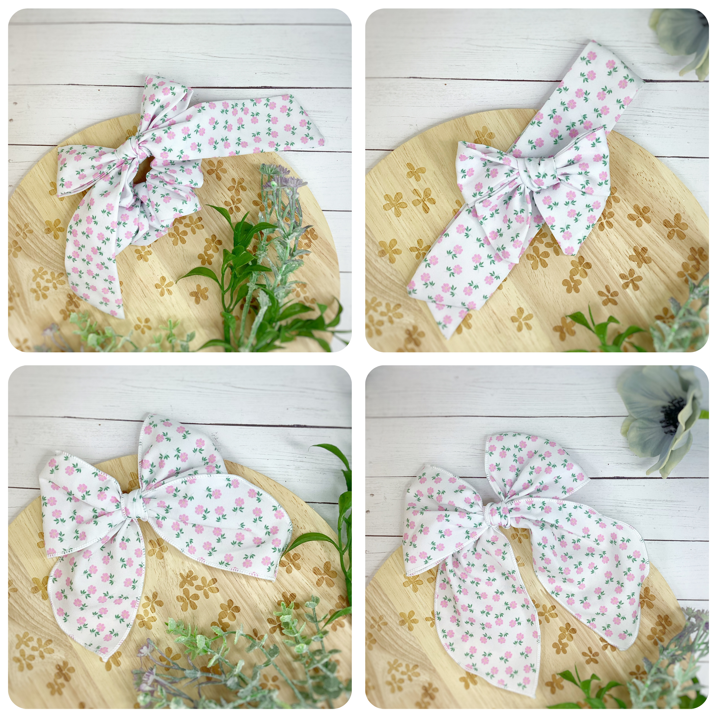 Chinoise Rose Bow Strip and Scrunchie Collection