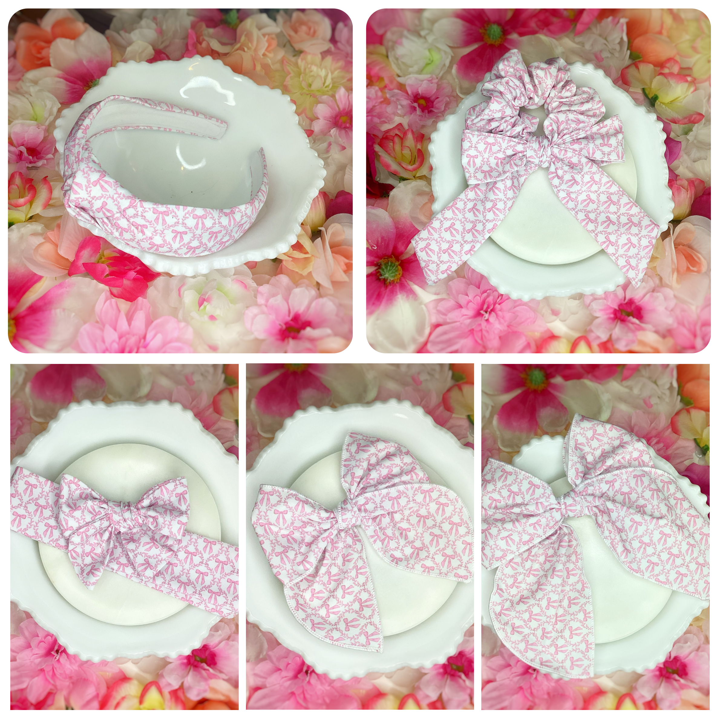 Coquette Bows Bow Strip, Headband and Scrunchie Collection