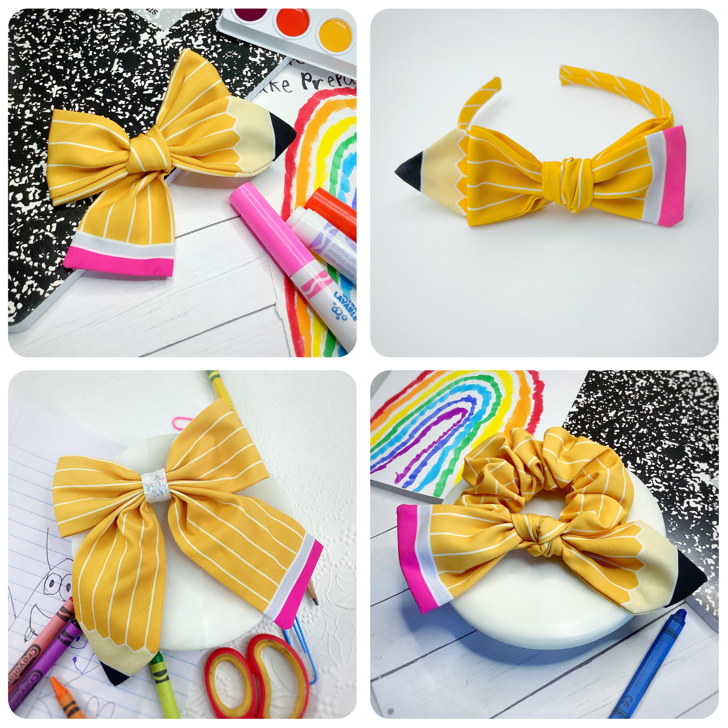 Pencil Bow, Scrunchie and Headband Collection