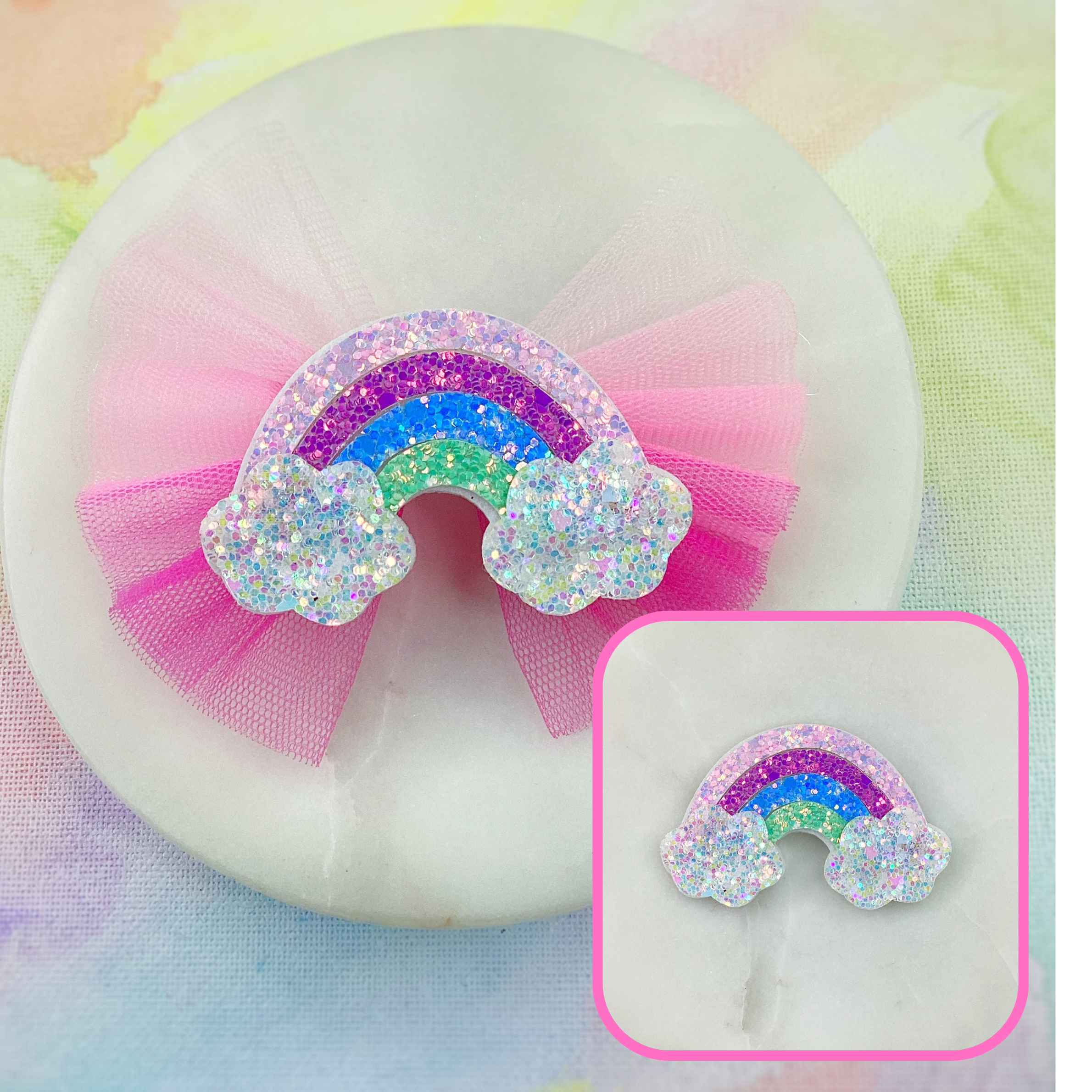 Pastel Tulle Bows and Pastel Rainbow Precuts