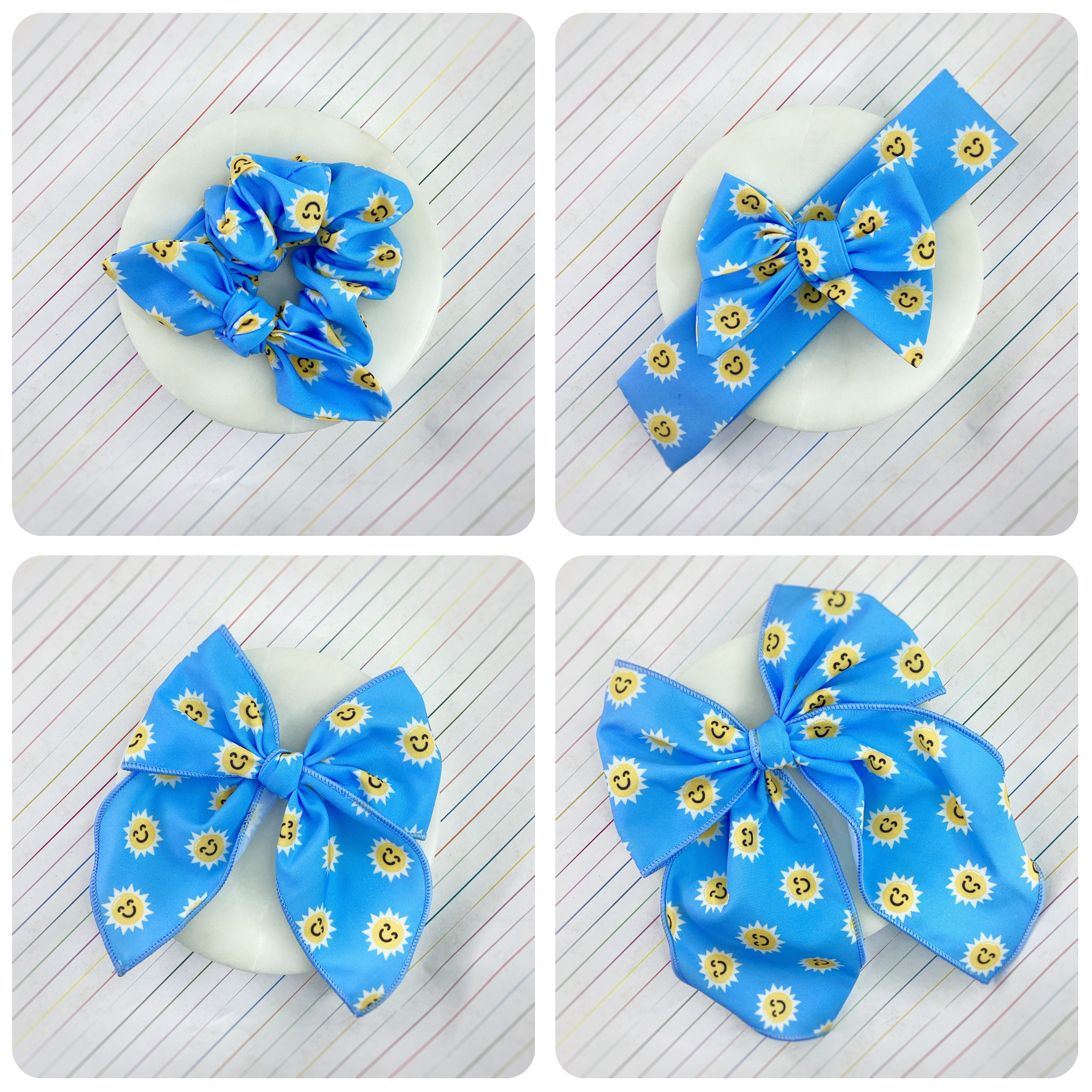 Sunny Day Bow Strip and Scrunchie Collection