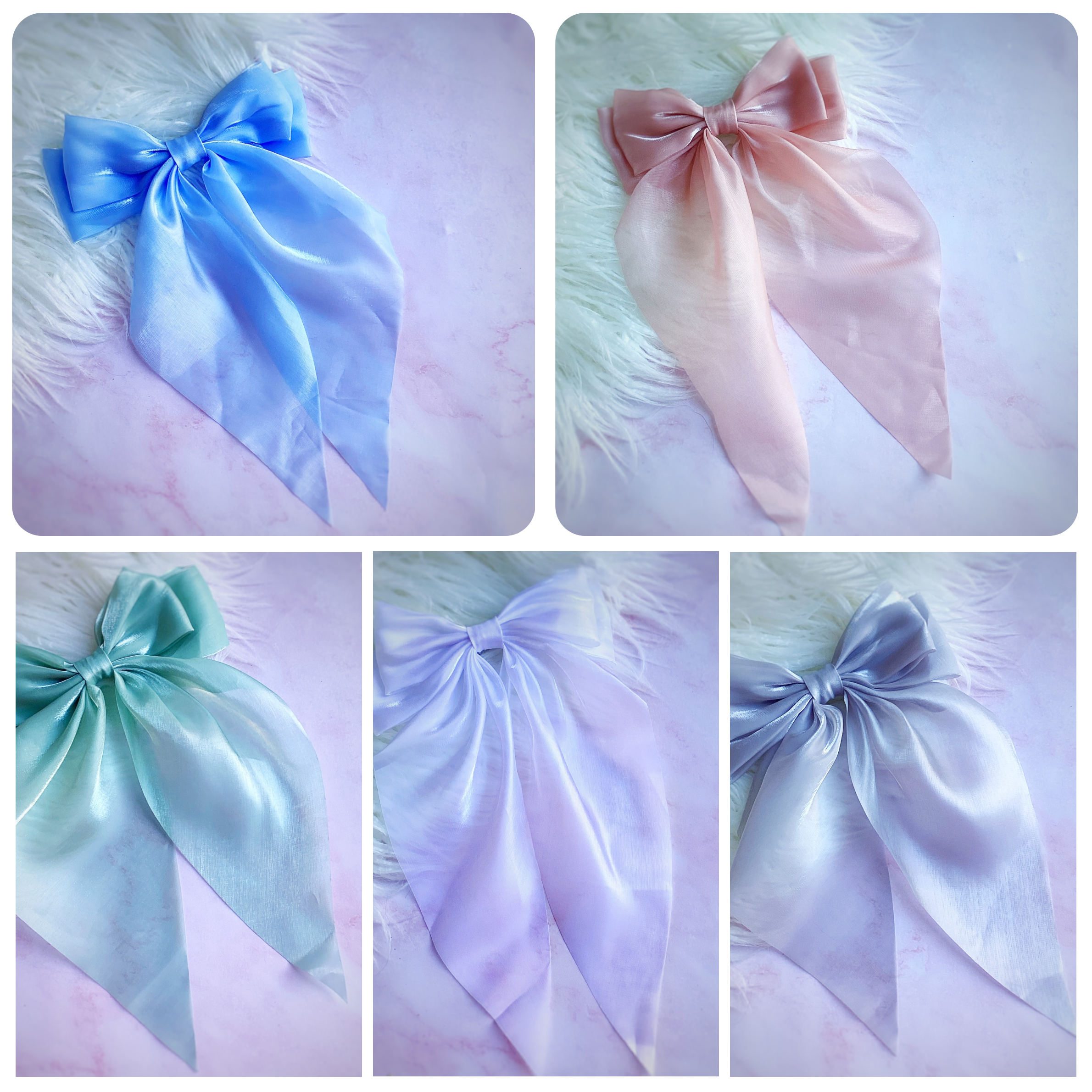 Pastel Pearl Organza Coquette Bow