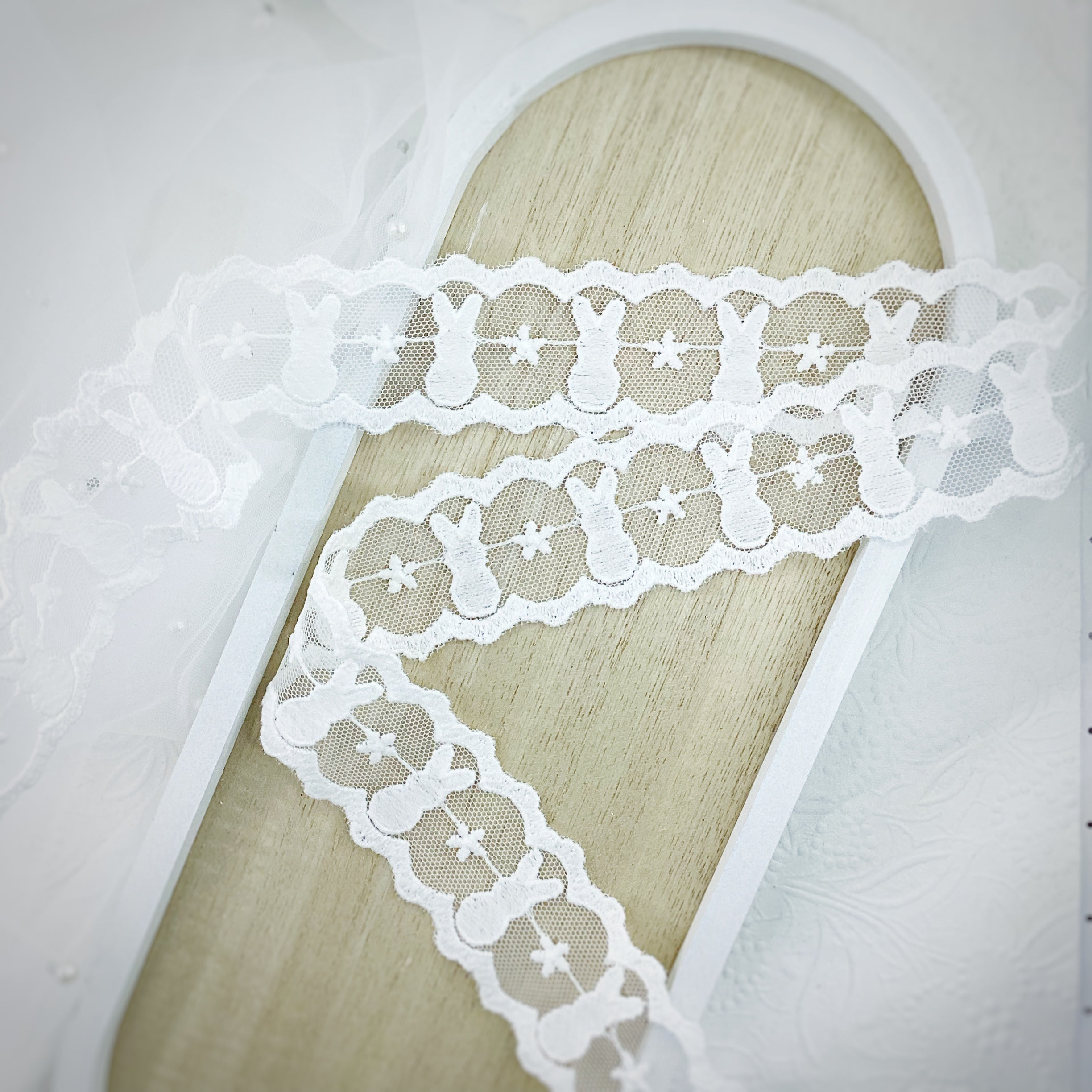 Custom Bunny Silhouette Lace Trim