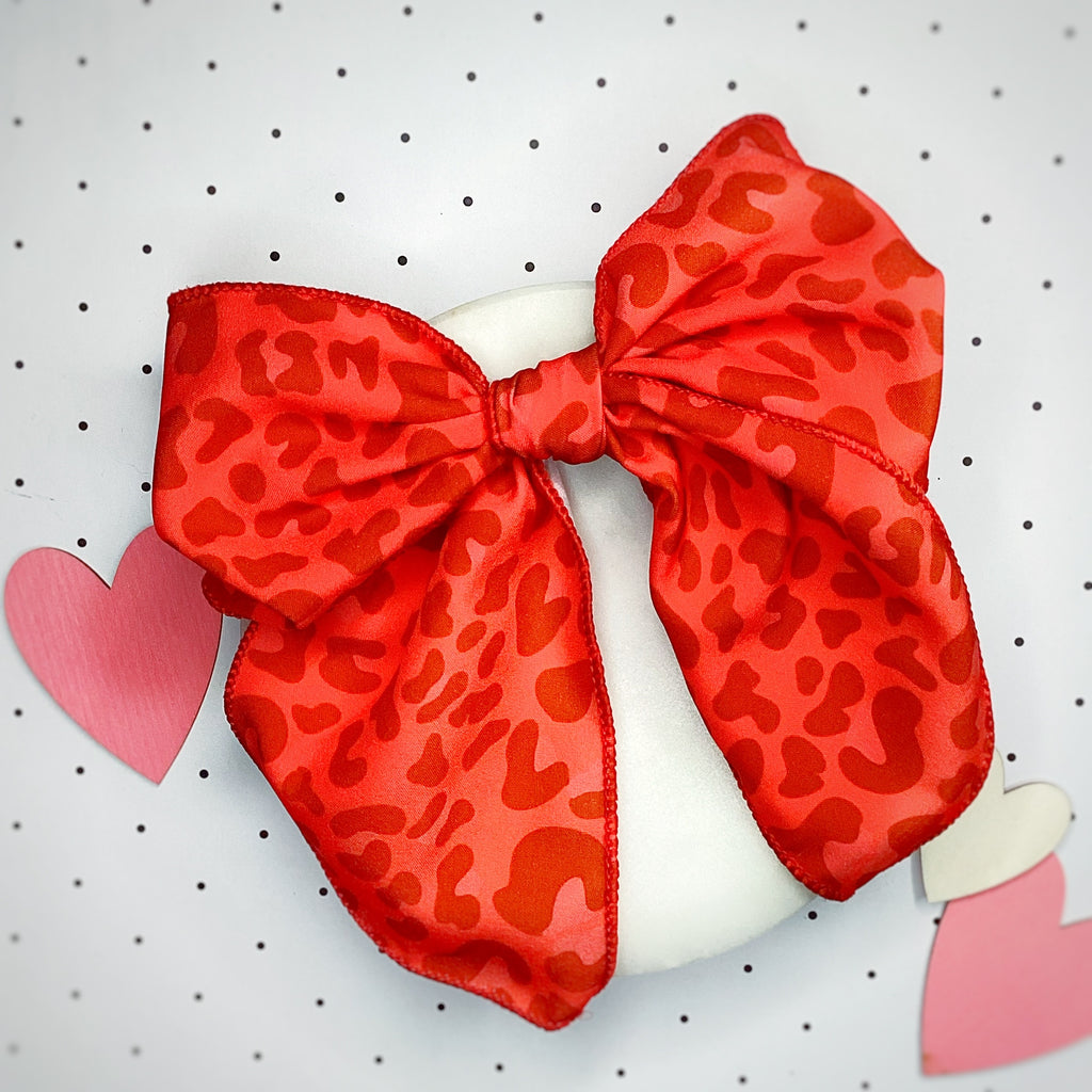 Red Leopard Quinn Scrunchie and Bow Collection