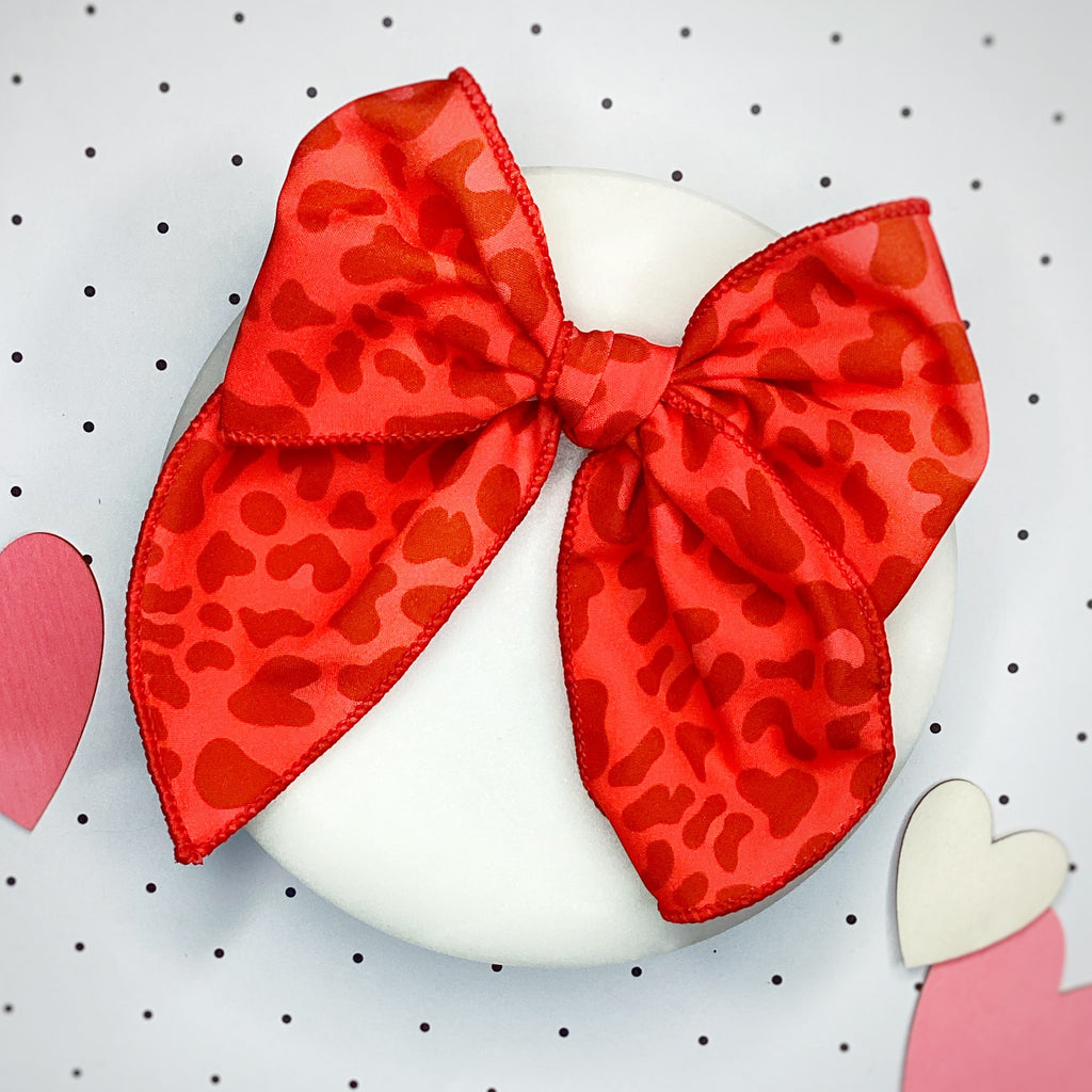 Red Leopard Quinn Scrunchie and Bow Collection