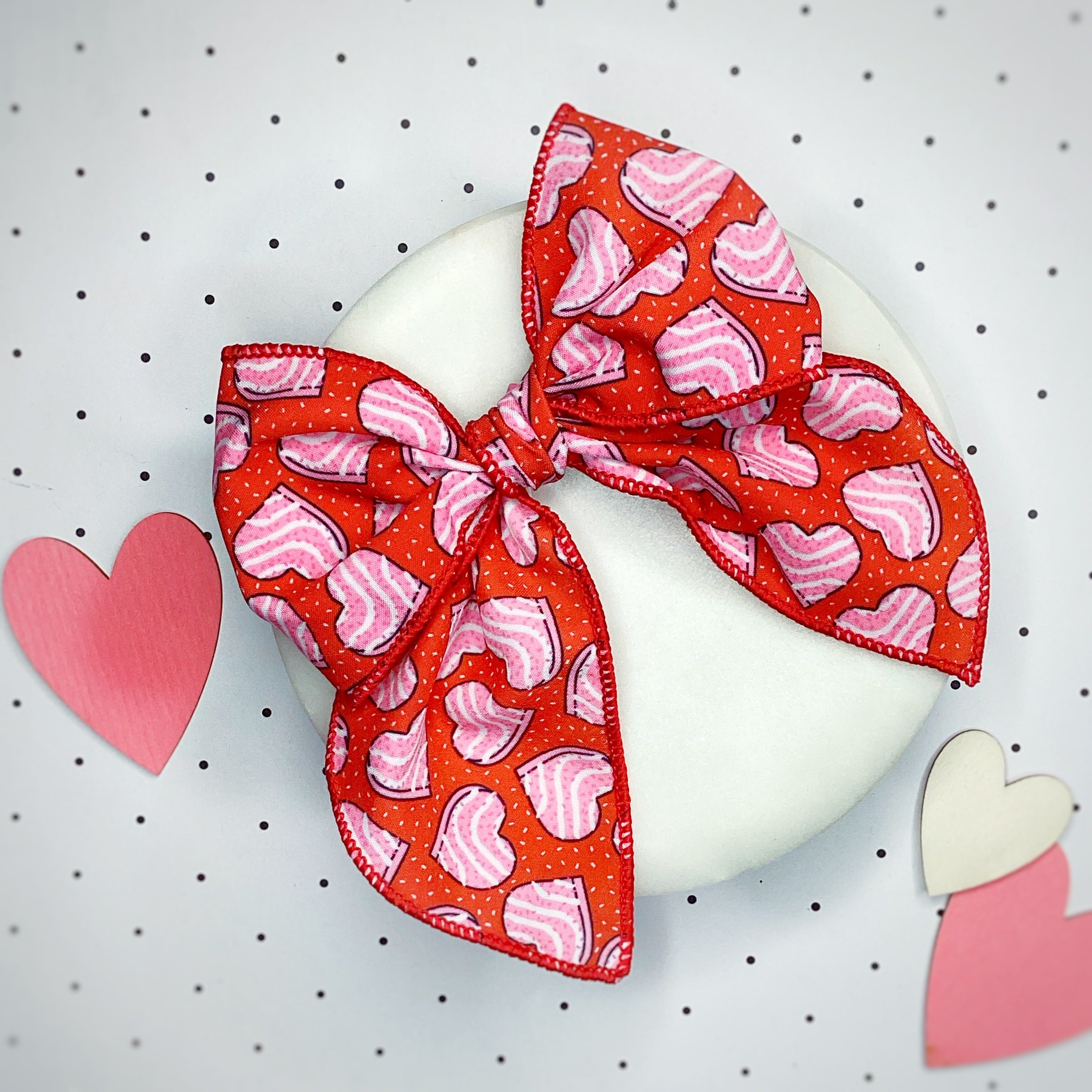 Heart Cakes Bow Strip, Headband and Scrunchie Collection