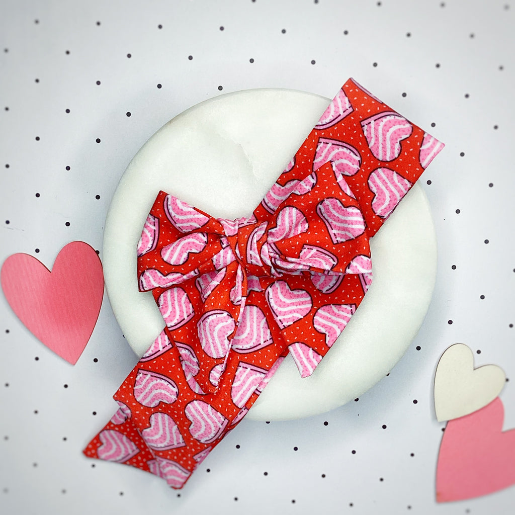 Heart Cakes Bow Strip, Headband and Scrunchie Collection