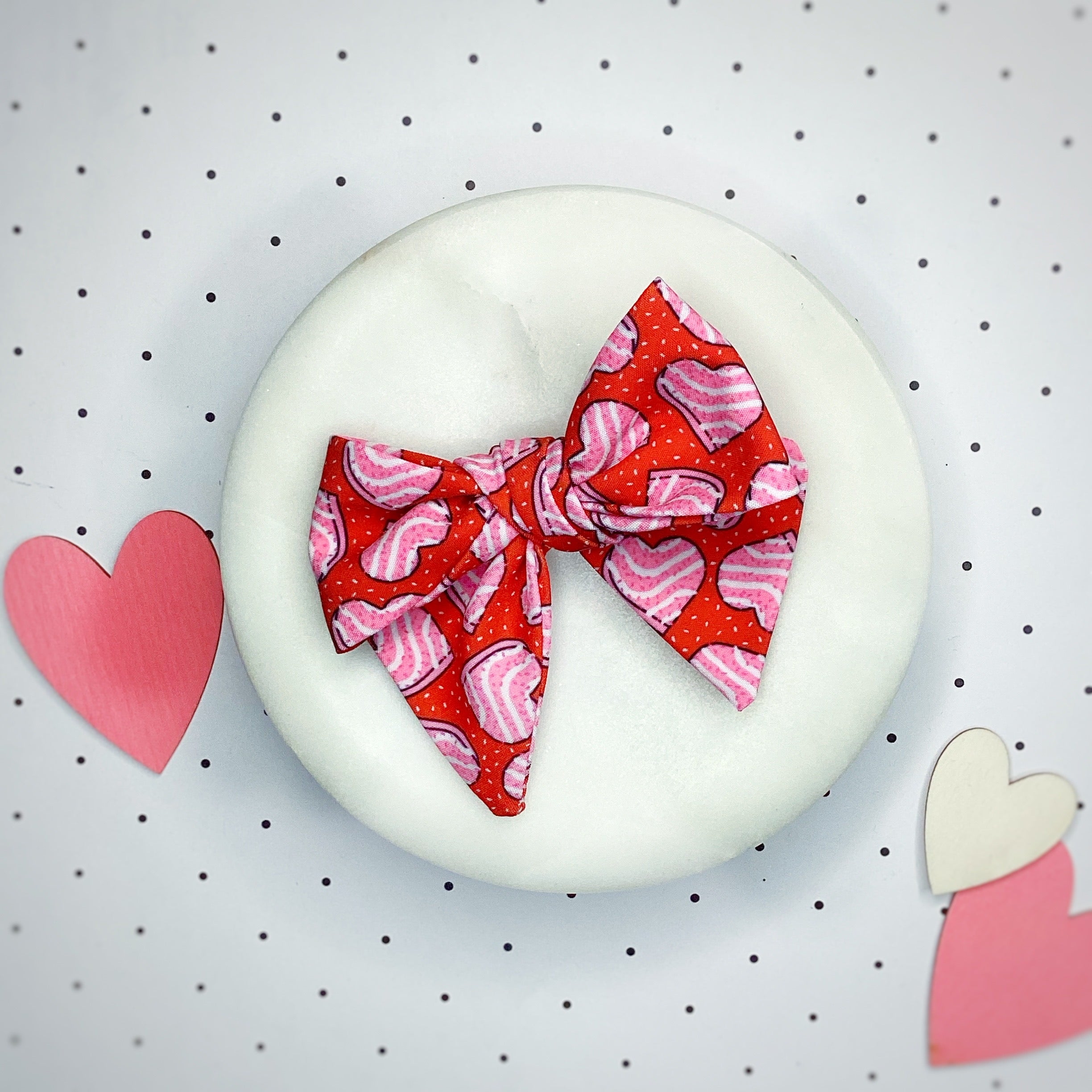 Heart Cakes Bow Strip, Headband and Scrunchie Collection