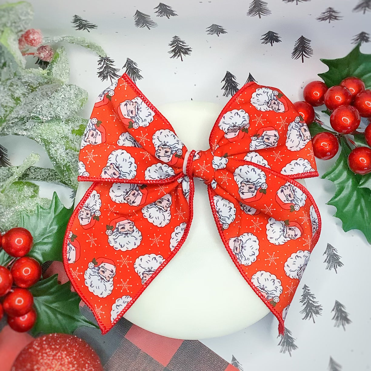Classic Santa Bow Strip, Headband and Scrunchie Collection