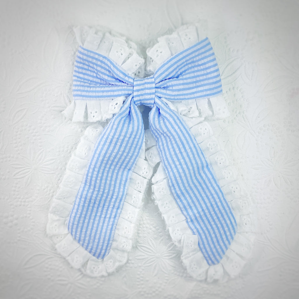 Seersucker Ruffle Coquette Bow and Scrunchie Collection