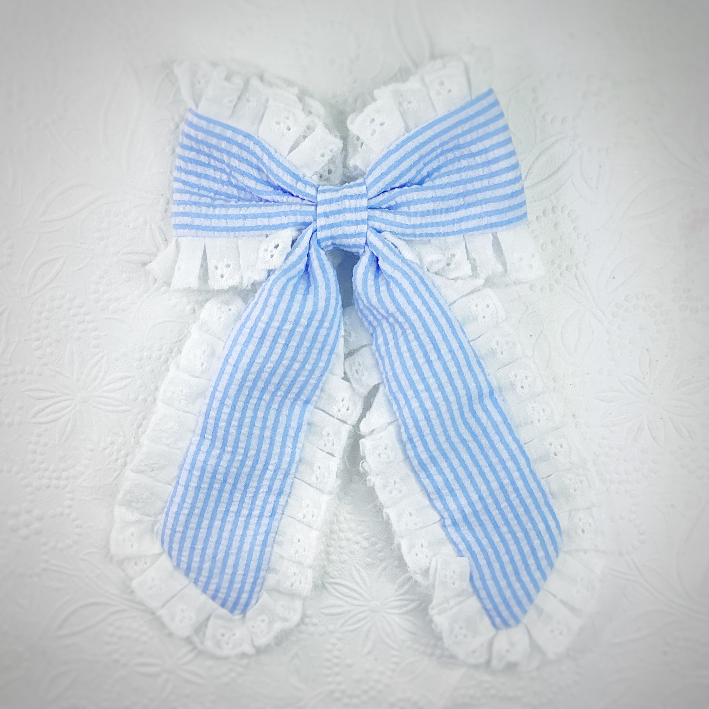 Seersucker Ruffle Coquette Bow and Scrunchie Collection