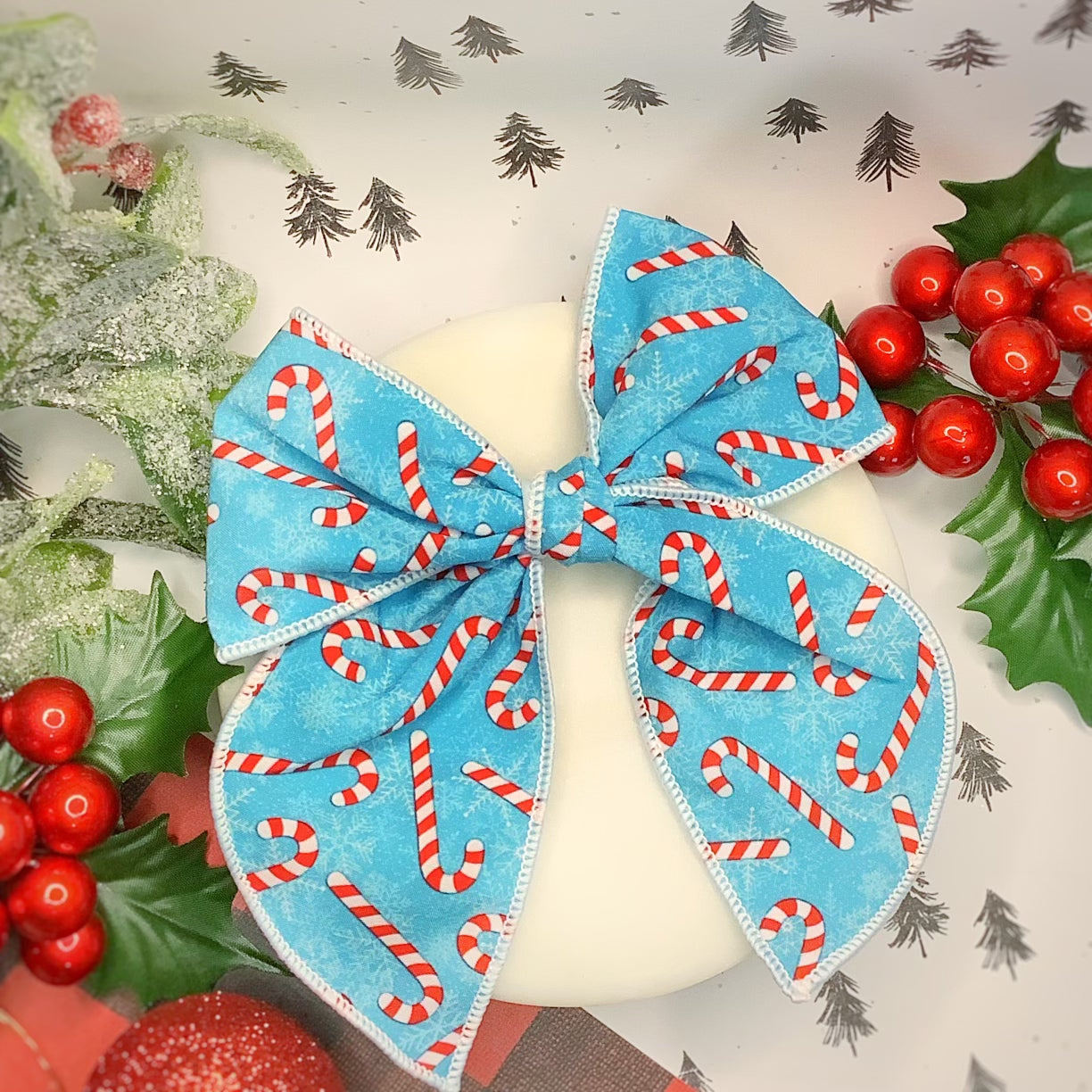 Candy Cane Lane Bow Strip and Scrunchie Collection