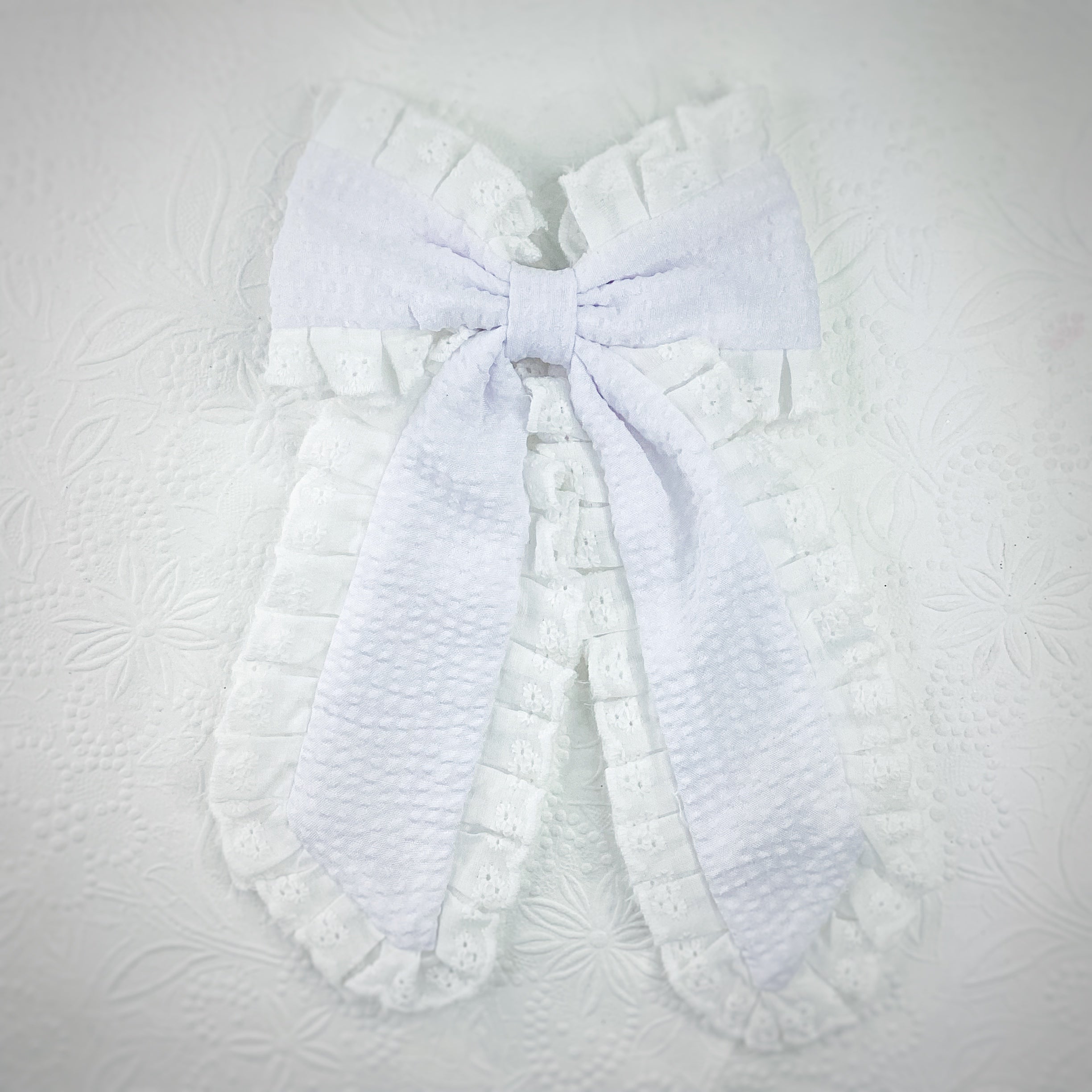 Seersucker Ruffle Coquette Bow and Scrunchie Collection