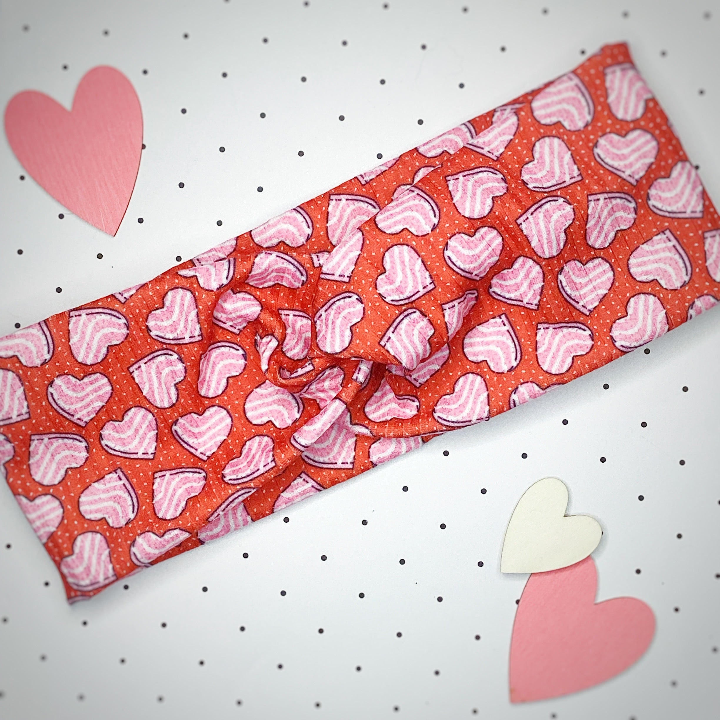 Heart Cakes Bow Strip, Headband and Scrunchie Collection