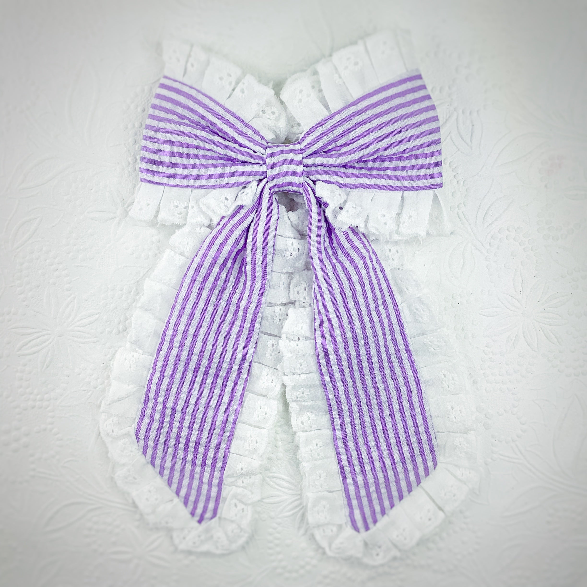 Seersucker Ruffle Coquette Bow and Scrunchie Collection
