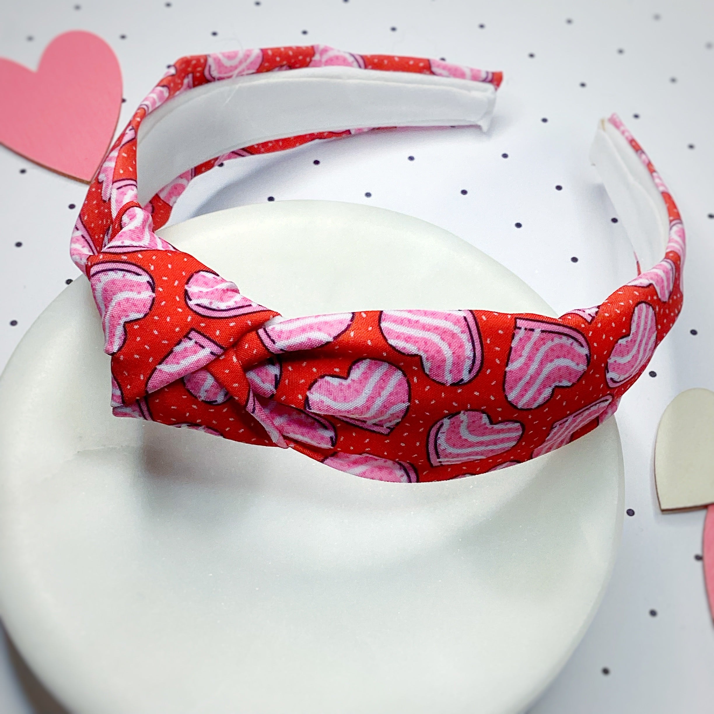 Heart Cakes Bow Strip, Headband and Scrunchie Collection