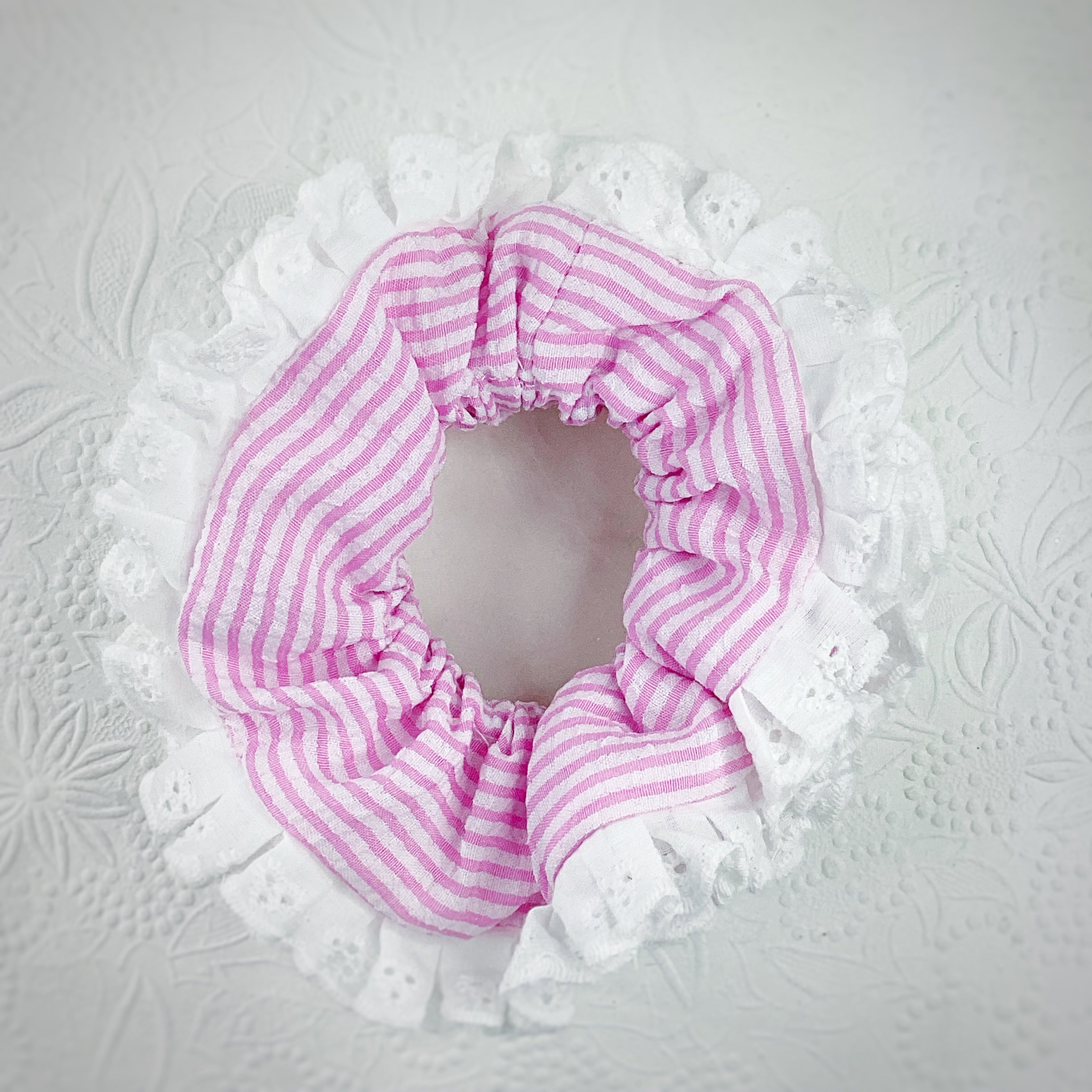 Seersucker Ruffle Coquette Bow and Scrunchie Collection