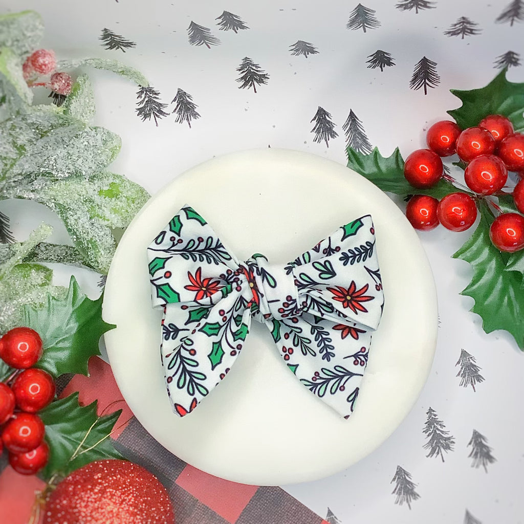 Boughs of Holly Bow Strip and Scrunchie Collection