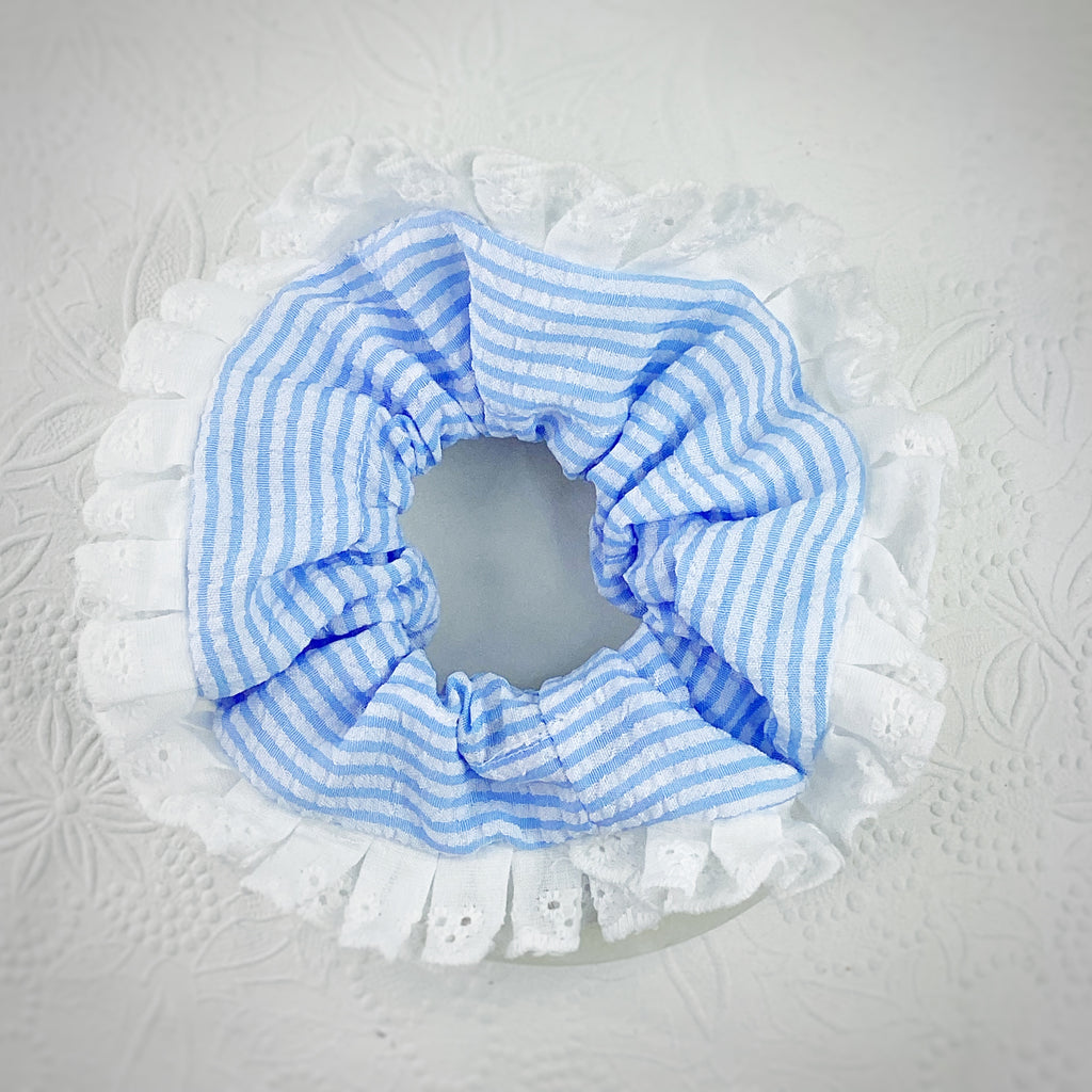 Seersucker Ruffle Coquette Bow and Scrunchie Collection