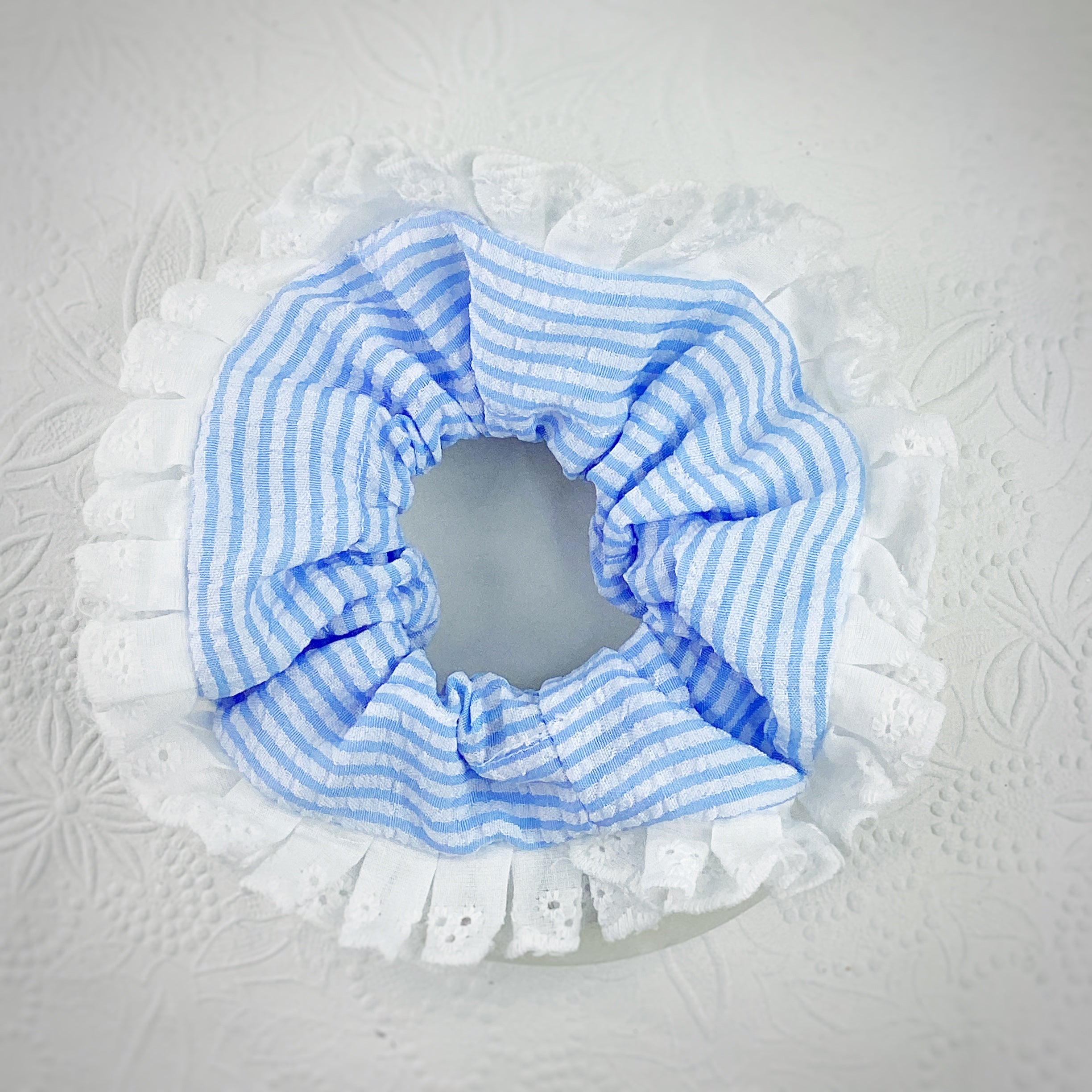 Seersucker Ruffle Coquette Bow and Scrunchie Collection