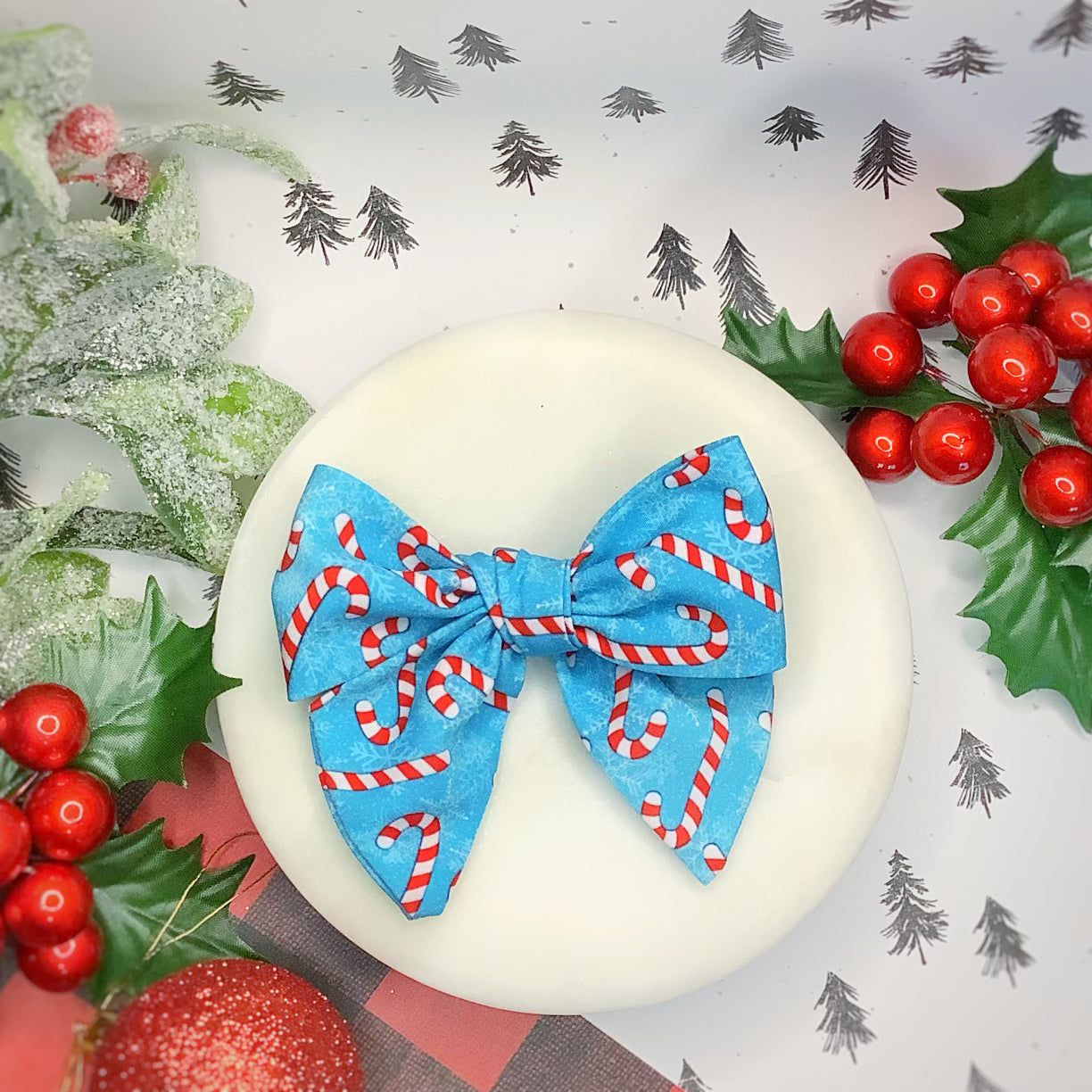 Candy Cane Lane Bow Strip and Scrunchie Collection
