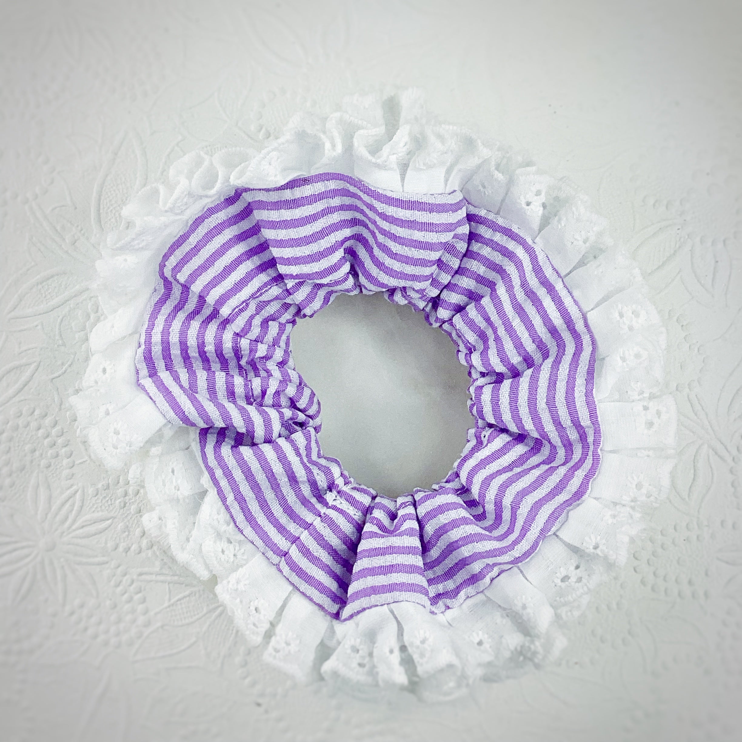 Seersucker Ruffle Coquette Bow and Scrunchie Collection