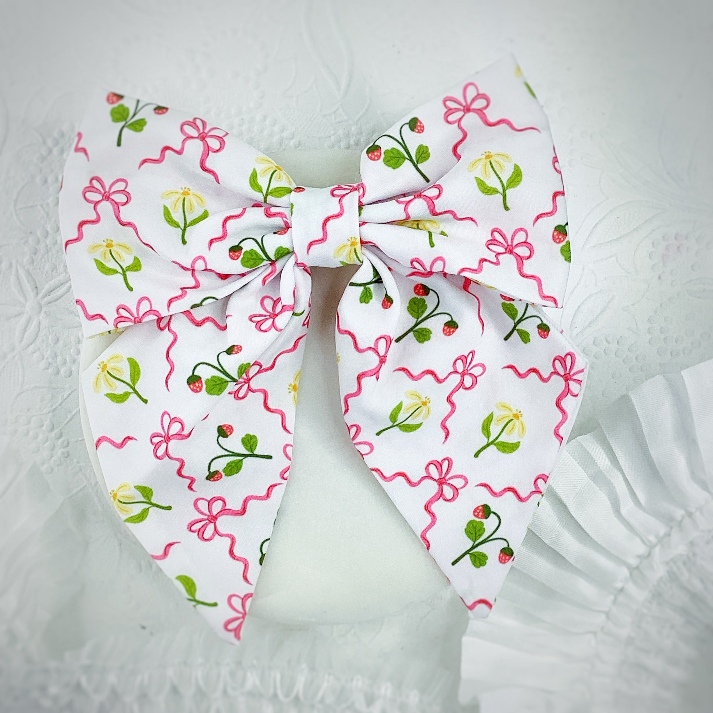 Spring Coquette Trellis Finished Bow and Headband Collection