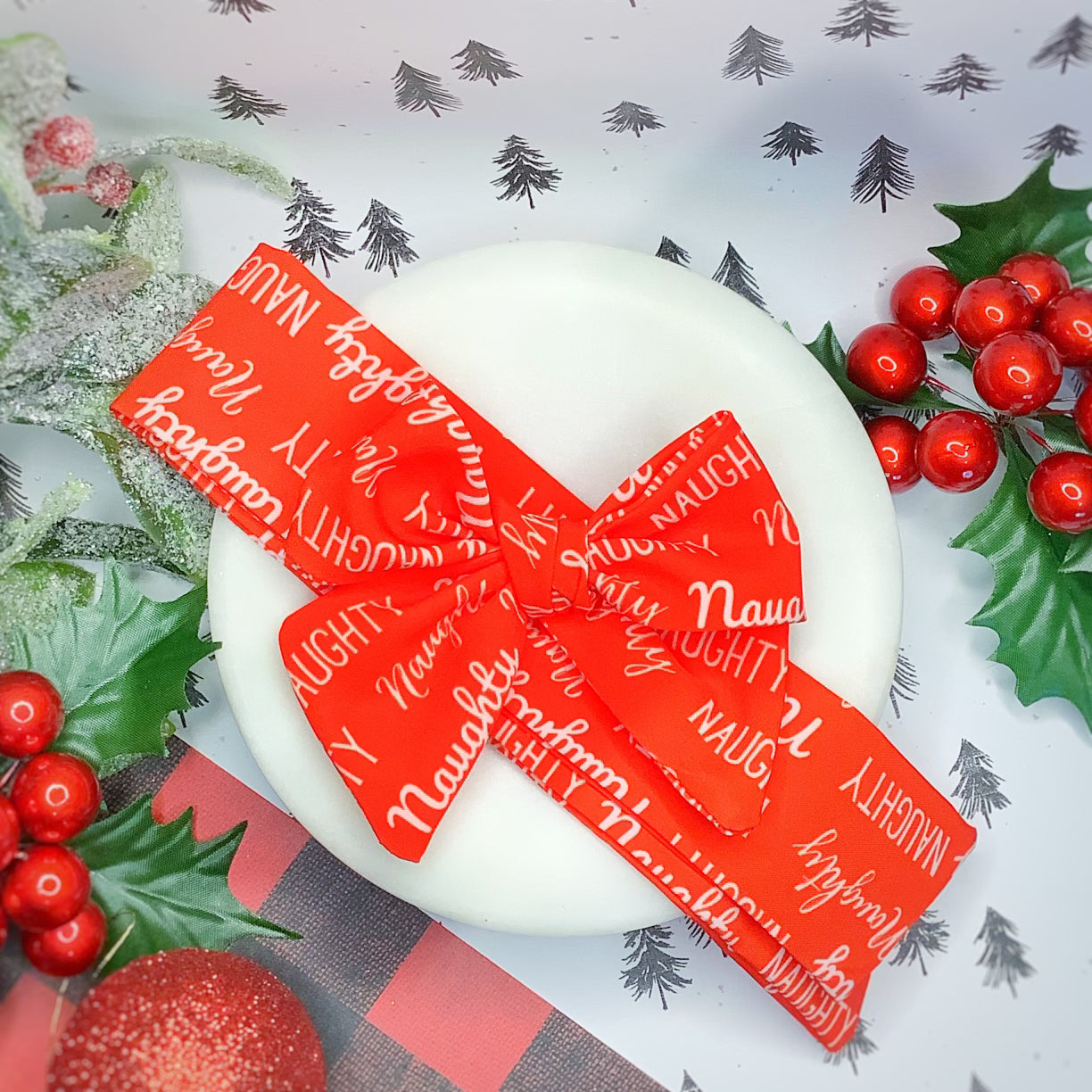 Naughty and Nice Bow Strip and Scrunchie Collection