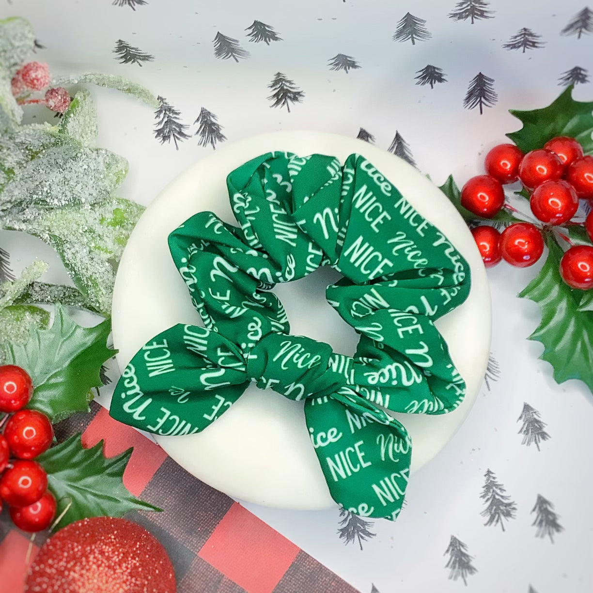 Naughty and Nice Bow Strip and Scrunchie Collection