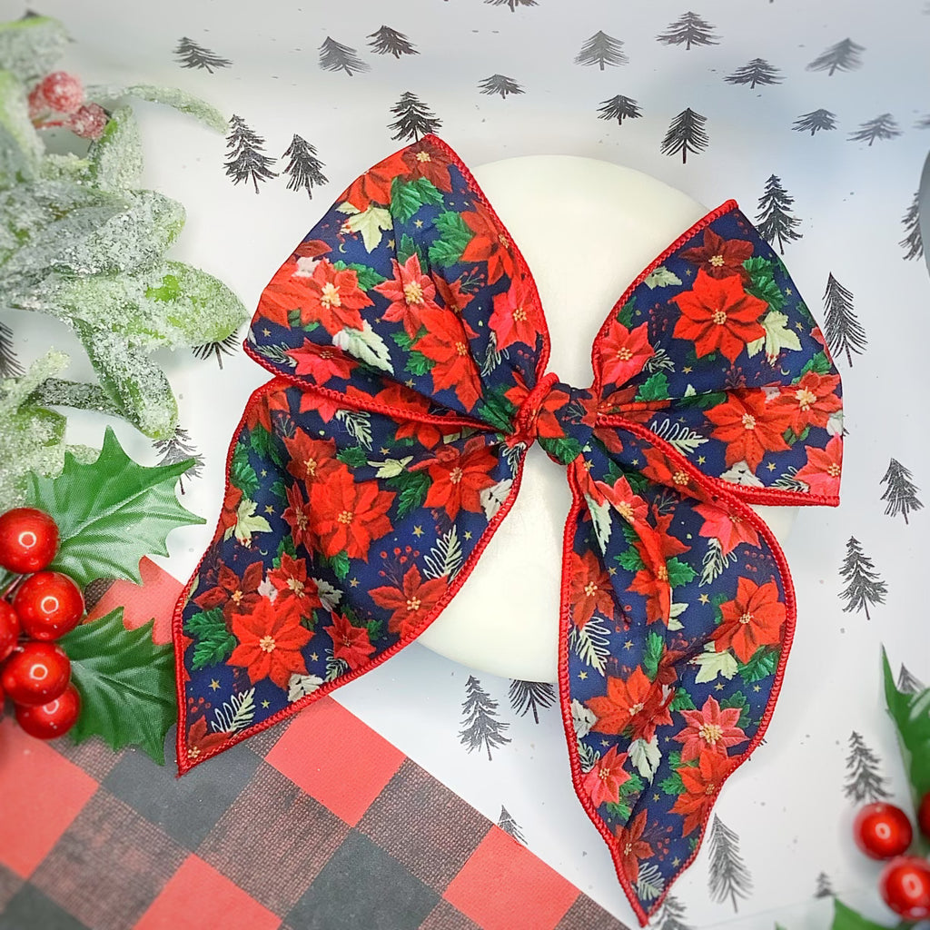 Poinsettia Perfection Bow Strip, Headband and Scrunchie Collection