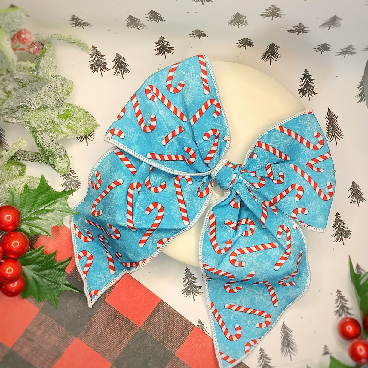 Candy Cane Lane Bow Strip and Scrunchie Collection