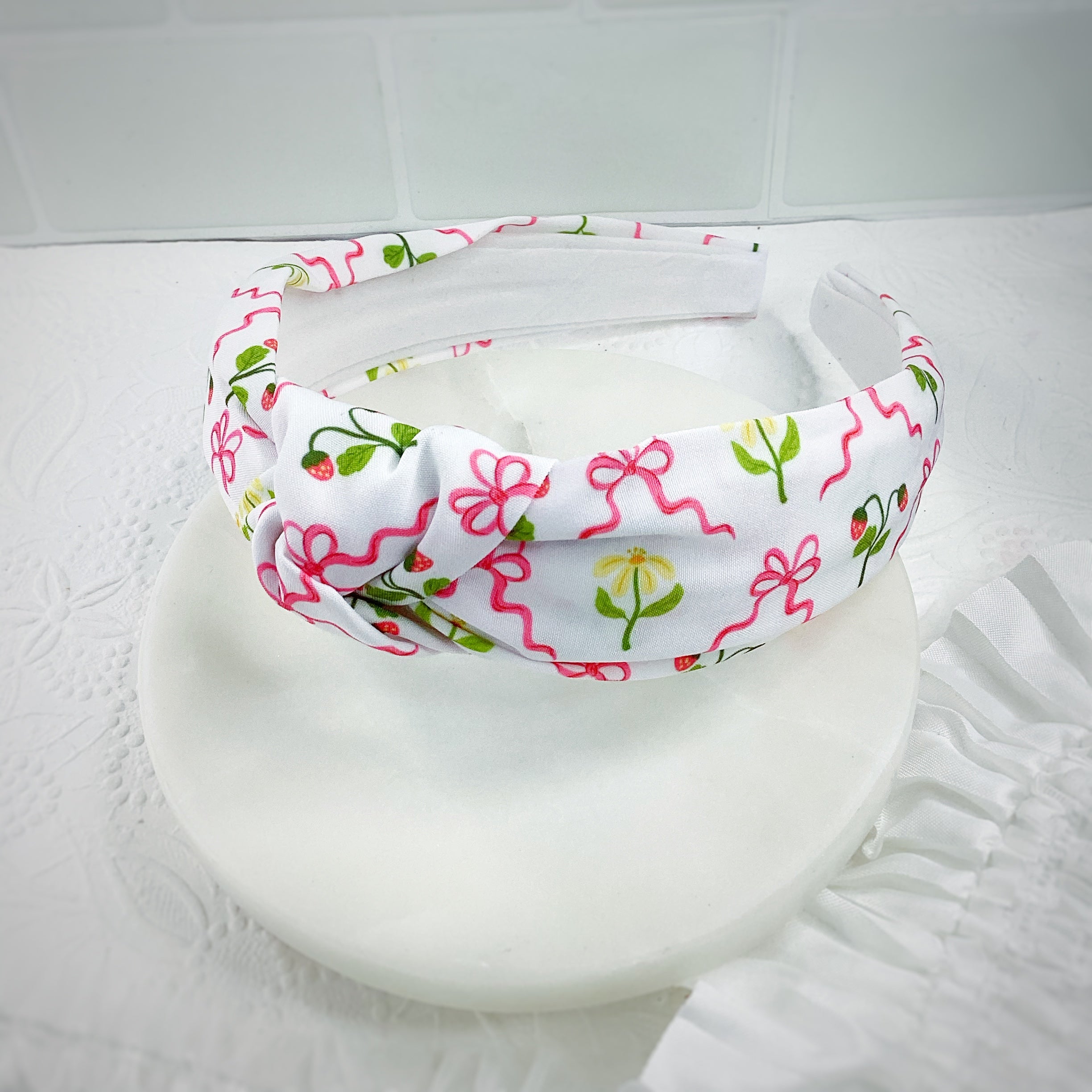 Spring Coquette Trellis Finished Bow and Headband Collection