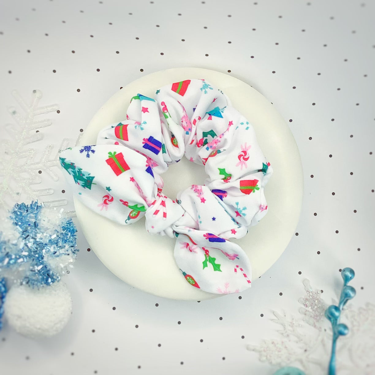 Whimsical Christmas Bow Strip and Scrunchie Collection