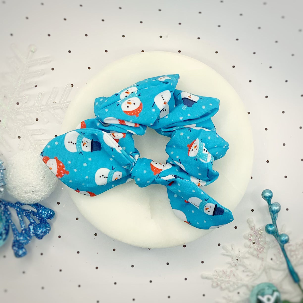 Chilly Snowmen Bow Strip, Headband and Scrunchie Collection