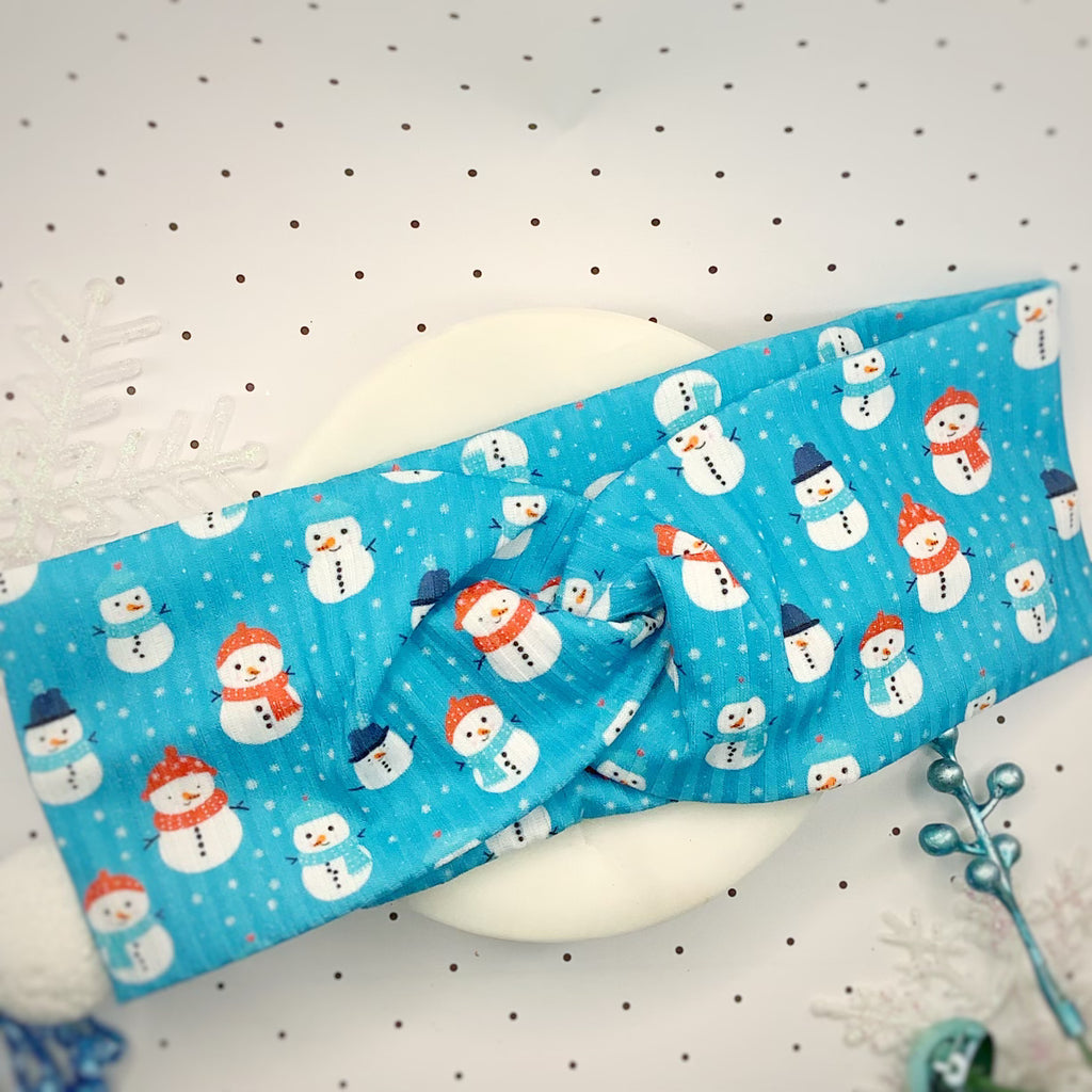 Chilly Snowmen Bow Strip, Headband and Scrunchie Collection