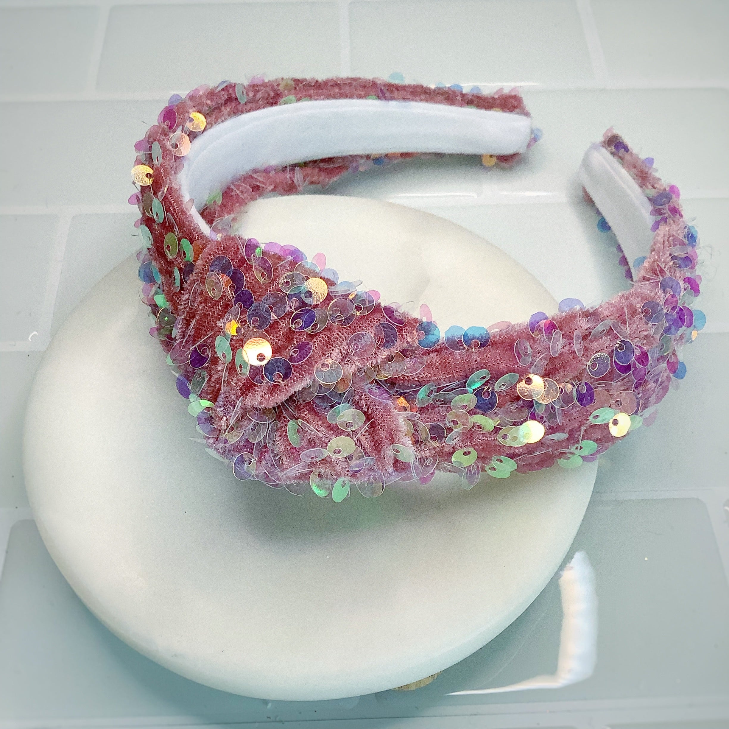 Velvet Sequin Knot Top Headband Collection