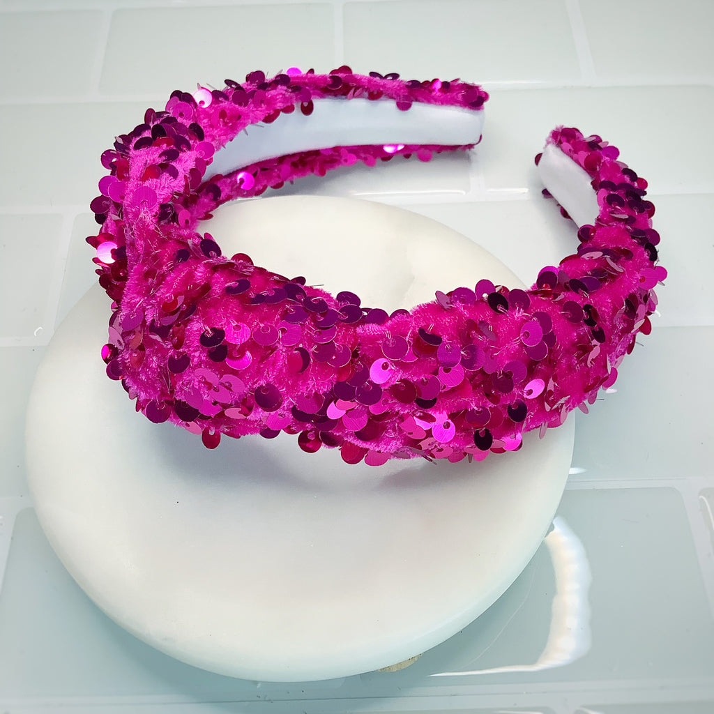 Velvet Sequin Knot Top Headband and Scrunchie Collection