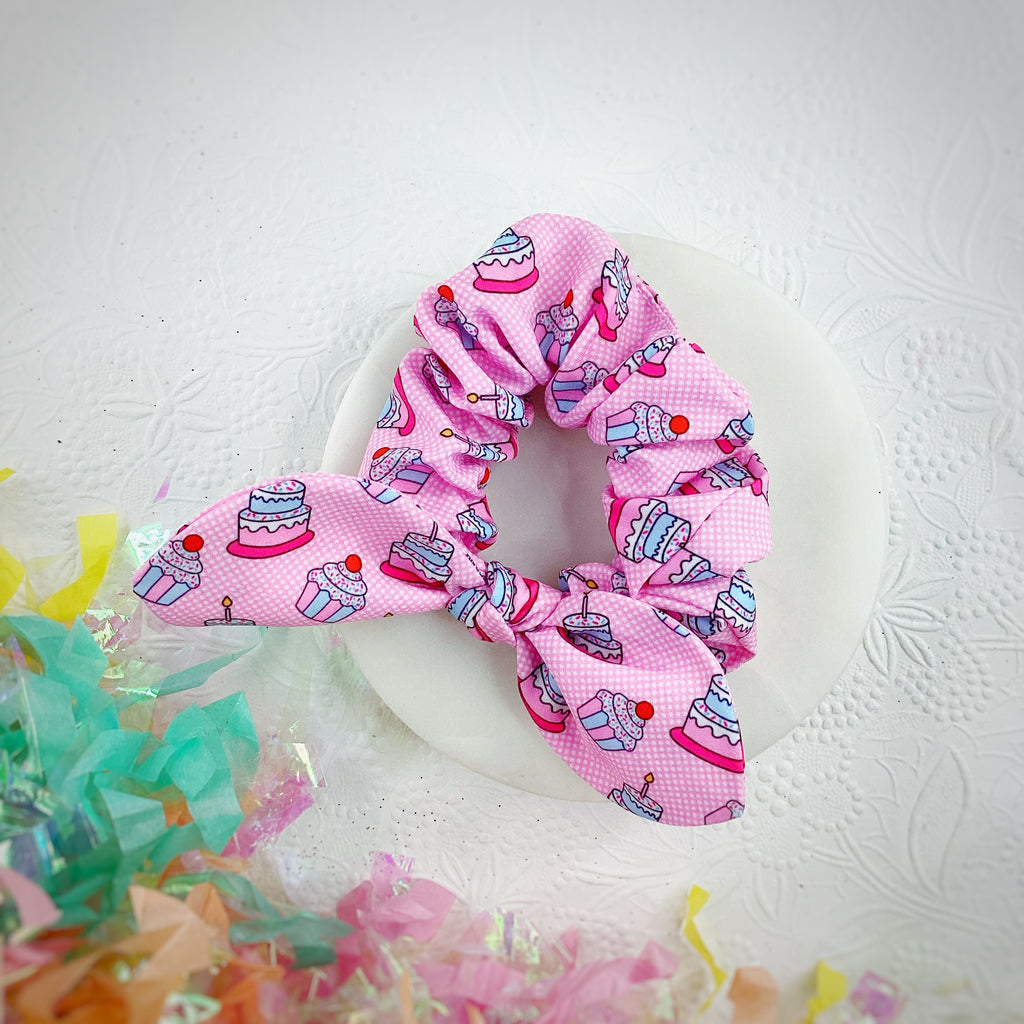 Pink Cake Pre-Tied Bow Strip and Scrunchie Collection