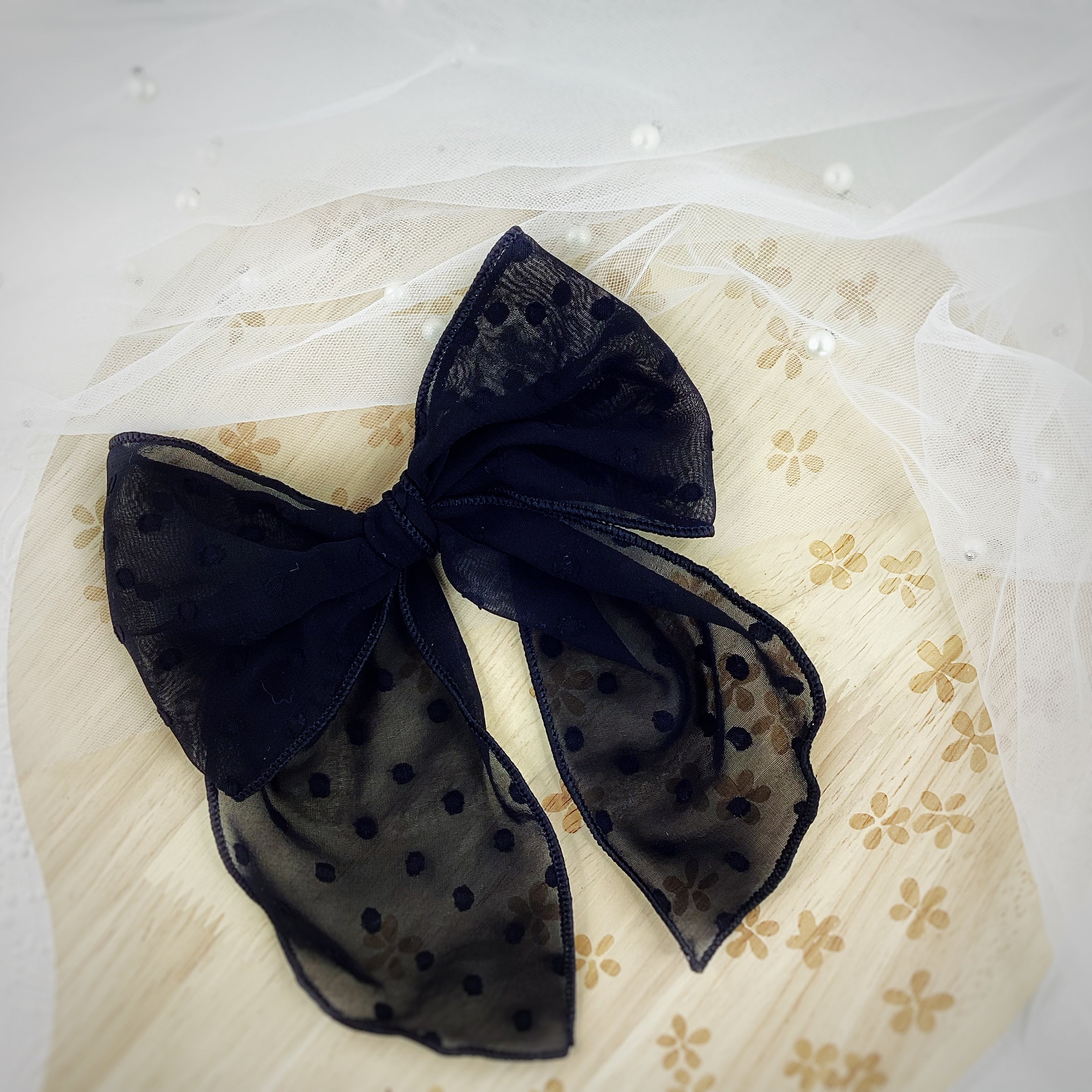 Solid Colors Solid Organza Dot Bow Collection
