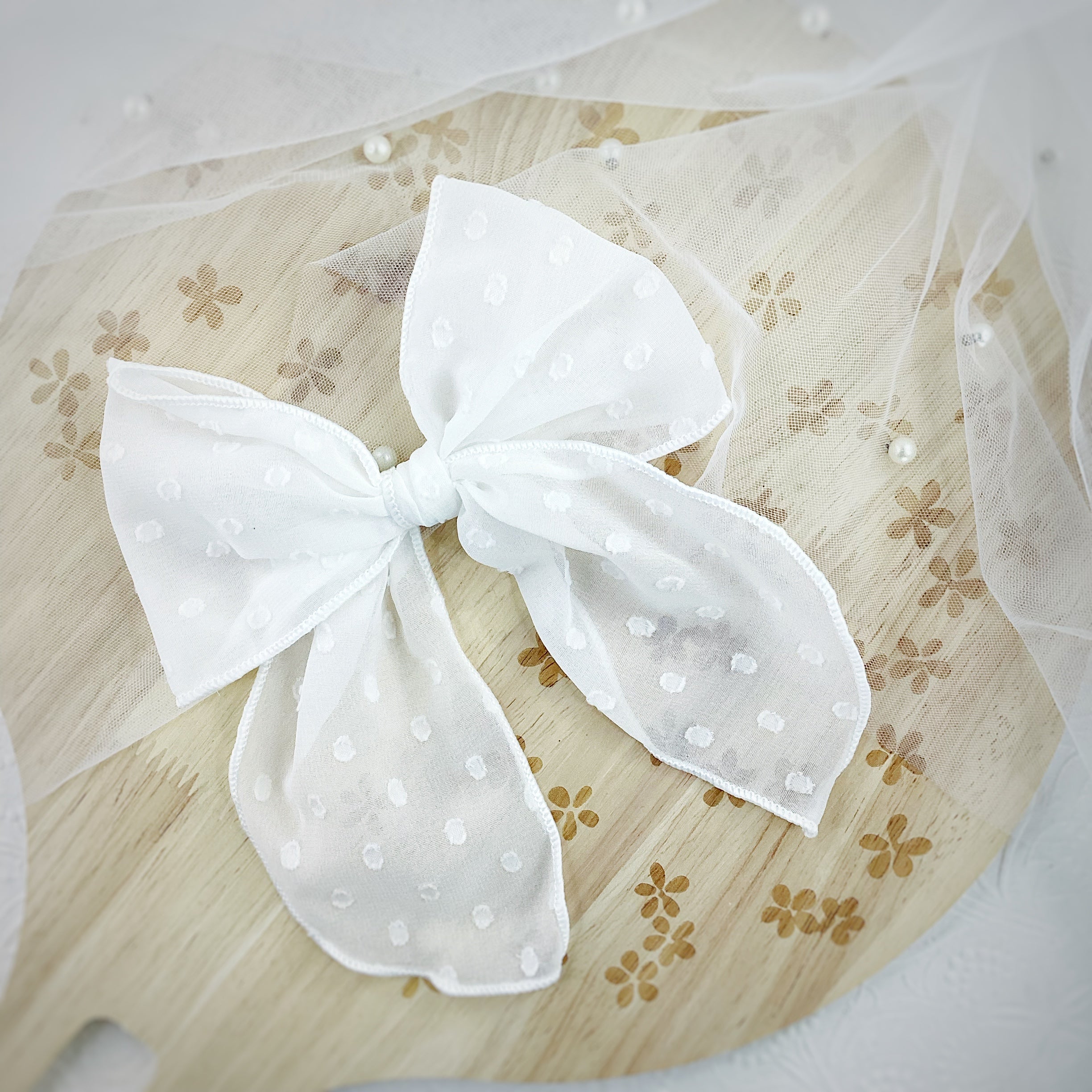 Solid Colors Solid Organza Dot Bow Collection