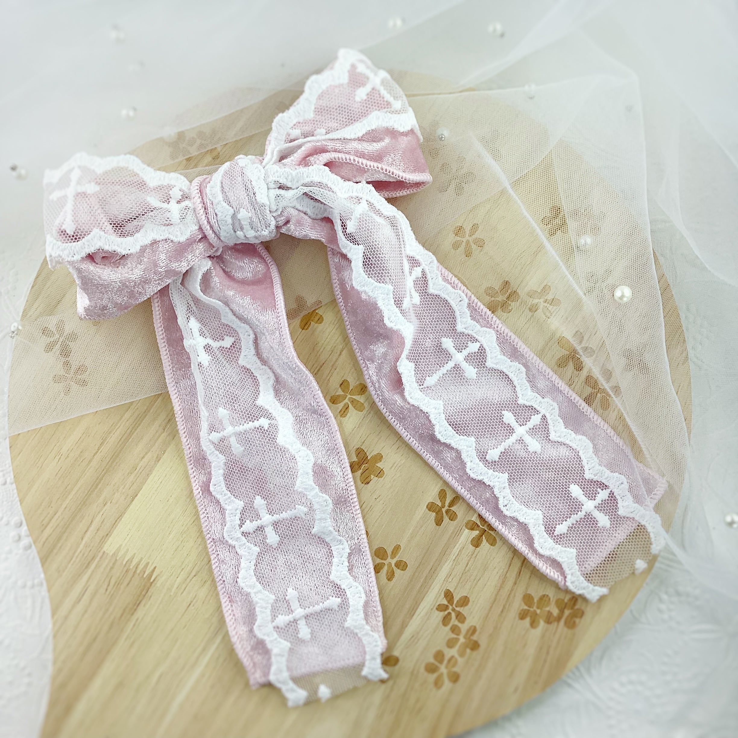 Velvet Cross Trim Bows