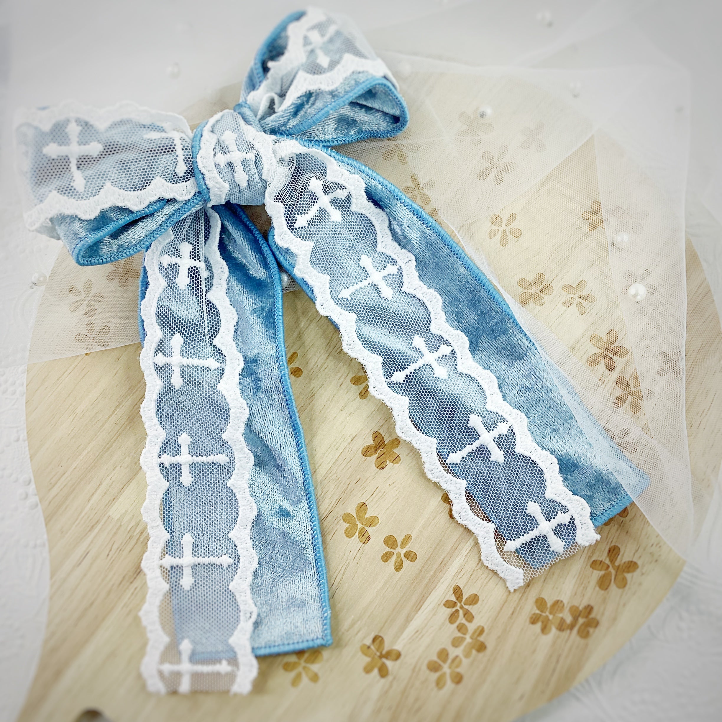Velvet Cross Trim Bows