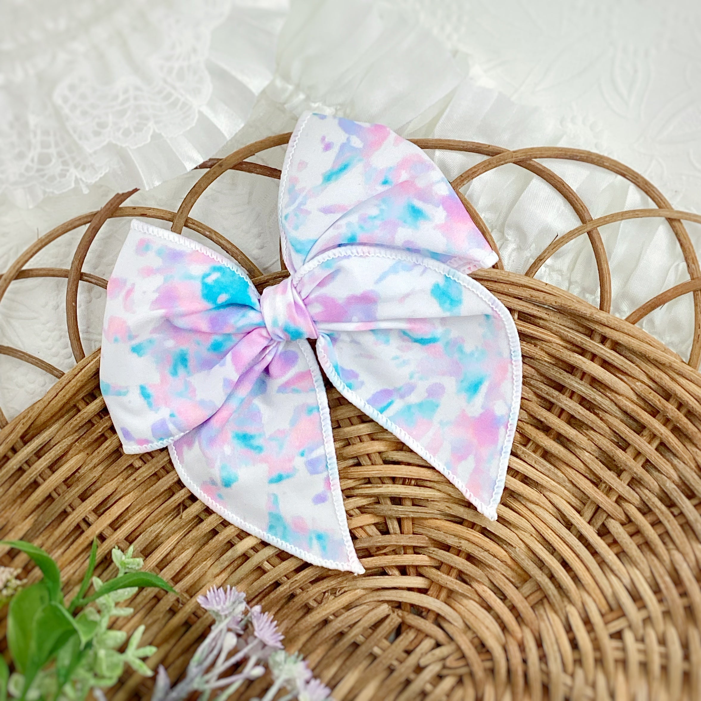 Pastel Tie Dye Scrunchie, Bow Strip and Headband Collection