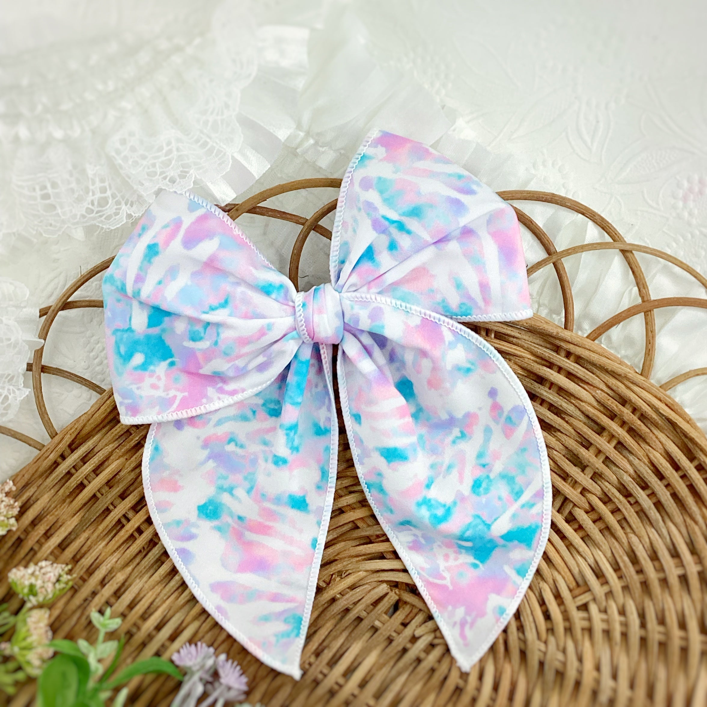 Pastel Tie Dye Scrunchie, Bow Strip and Headband Collection