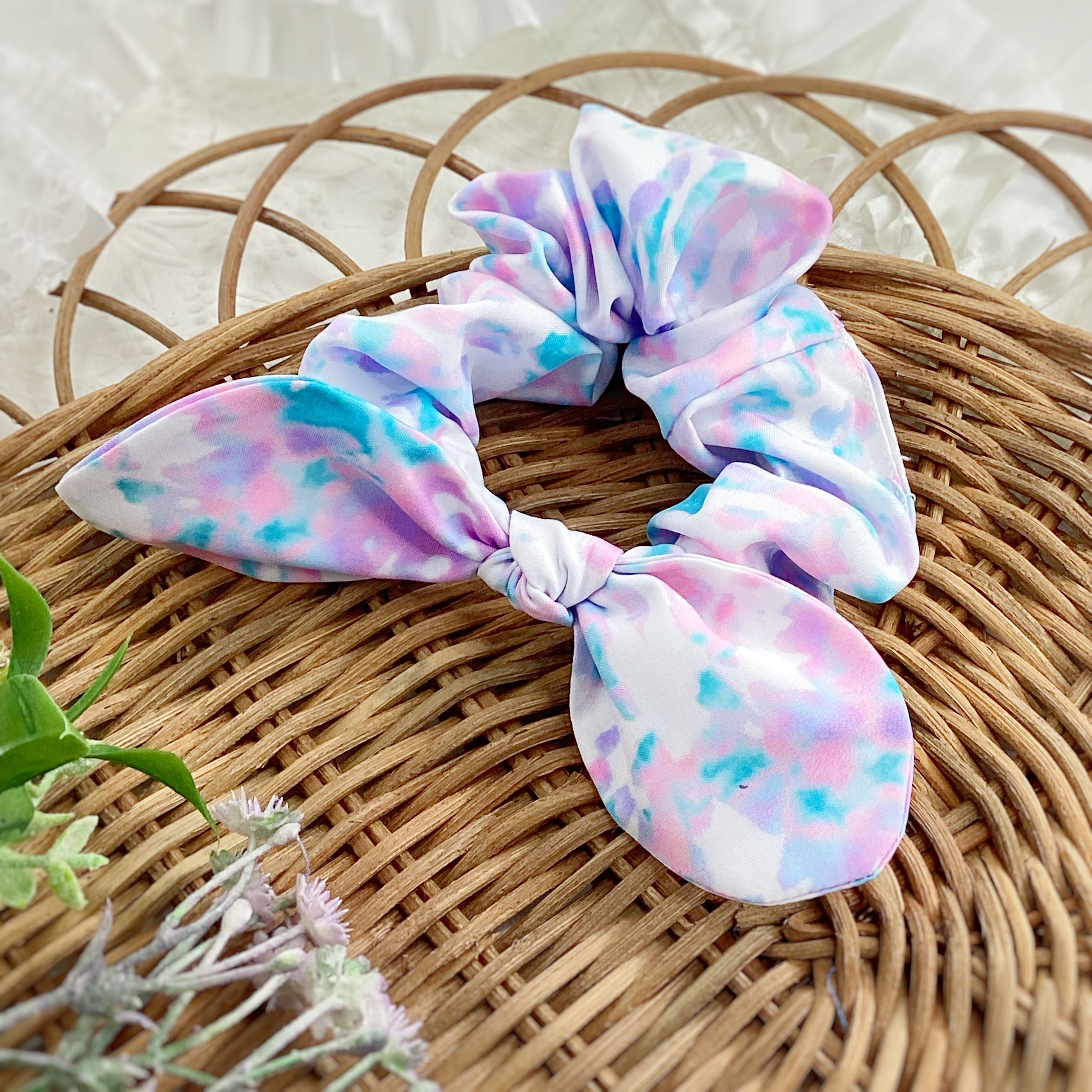 Pastel Tie Dye Scrunchie, Bow Strip and Headband Collection
