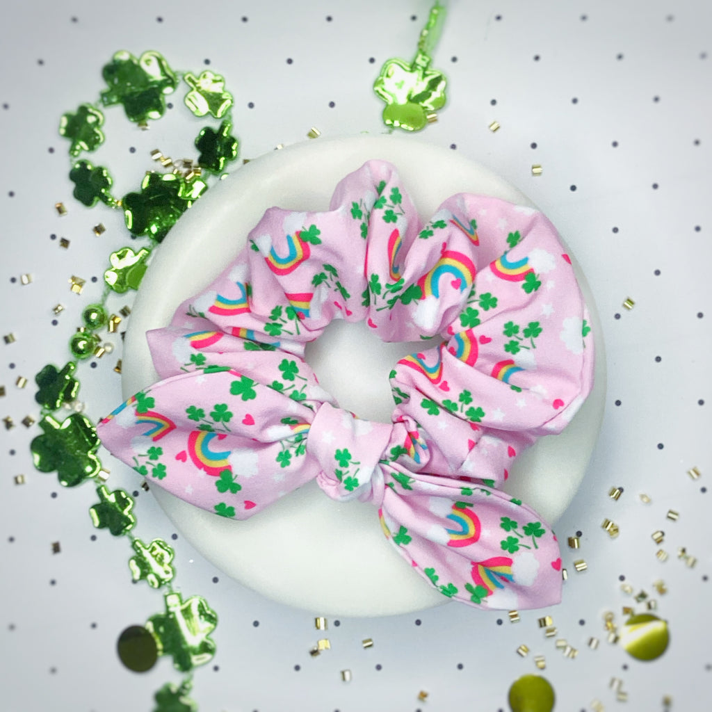 Shamrocks and Rainbows Bow Strip and Scrunchie Collection