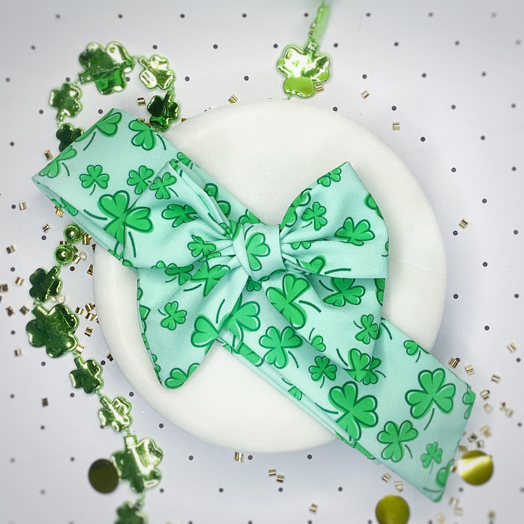 So Many Shamrocks Bow Strip, Headband and Scrunchie Collection