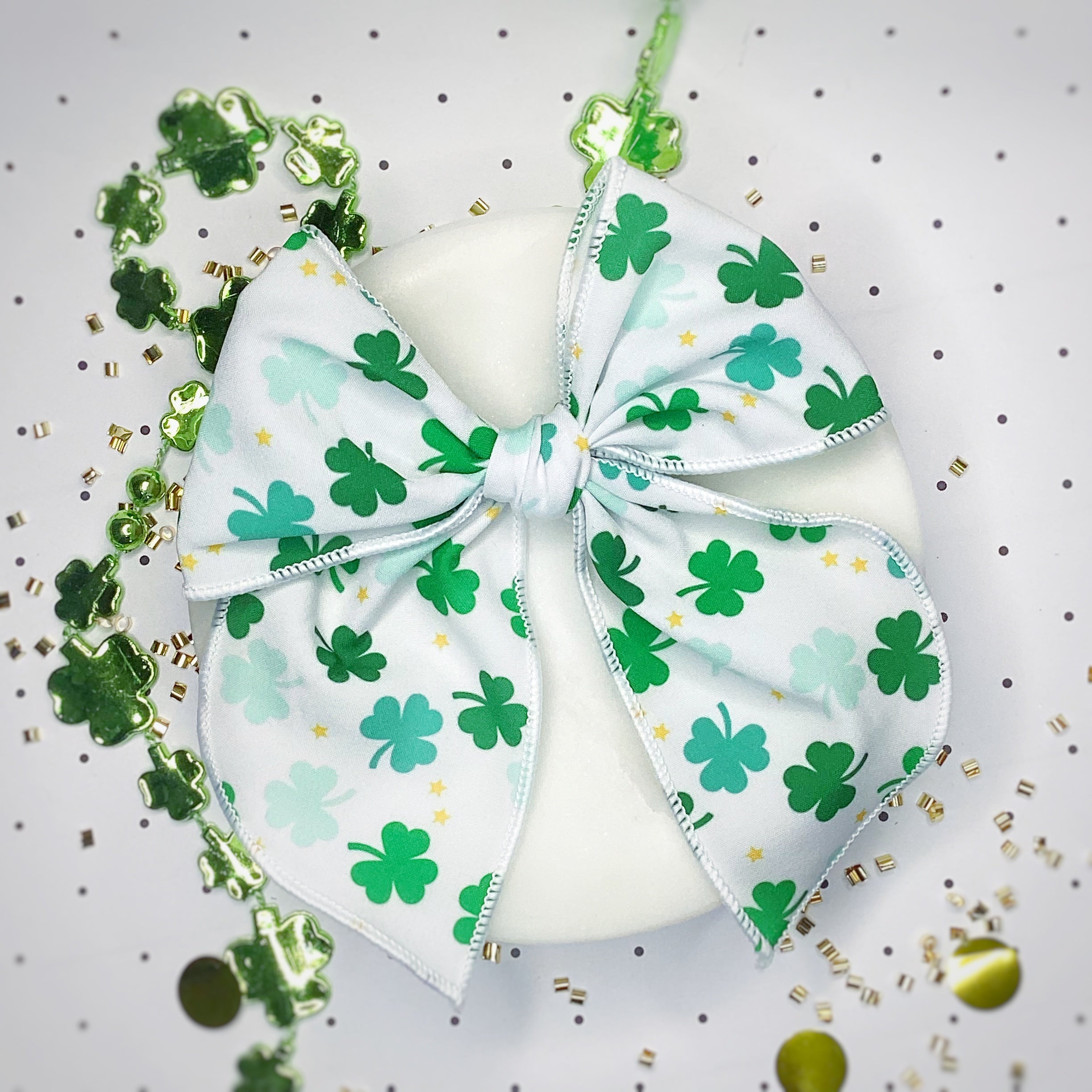 St. Patrick’s Day Bow Strip, Baby Headwrap, Headband and Scrunchie Collection