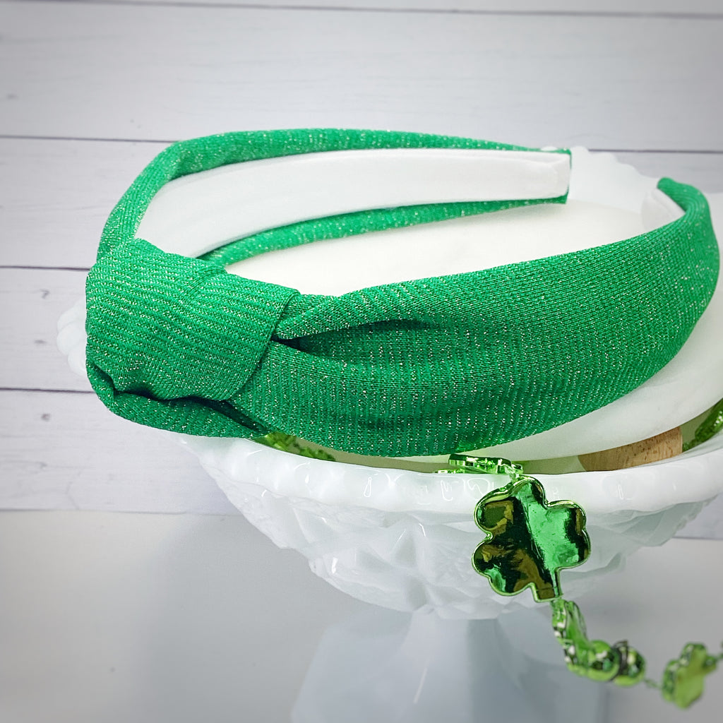 Kelly Green Sparkle Quinn Scrunchie, Headband and Bow Collection